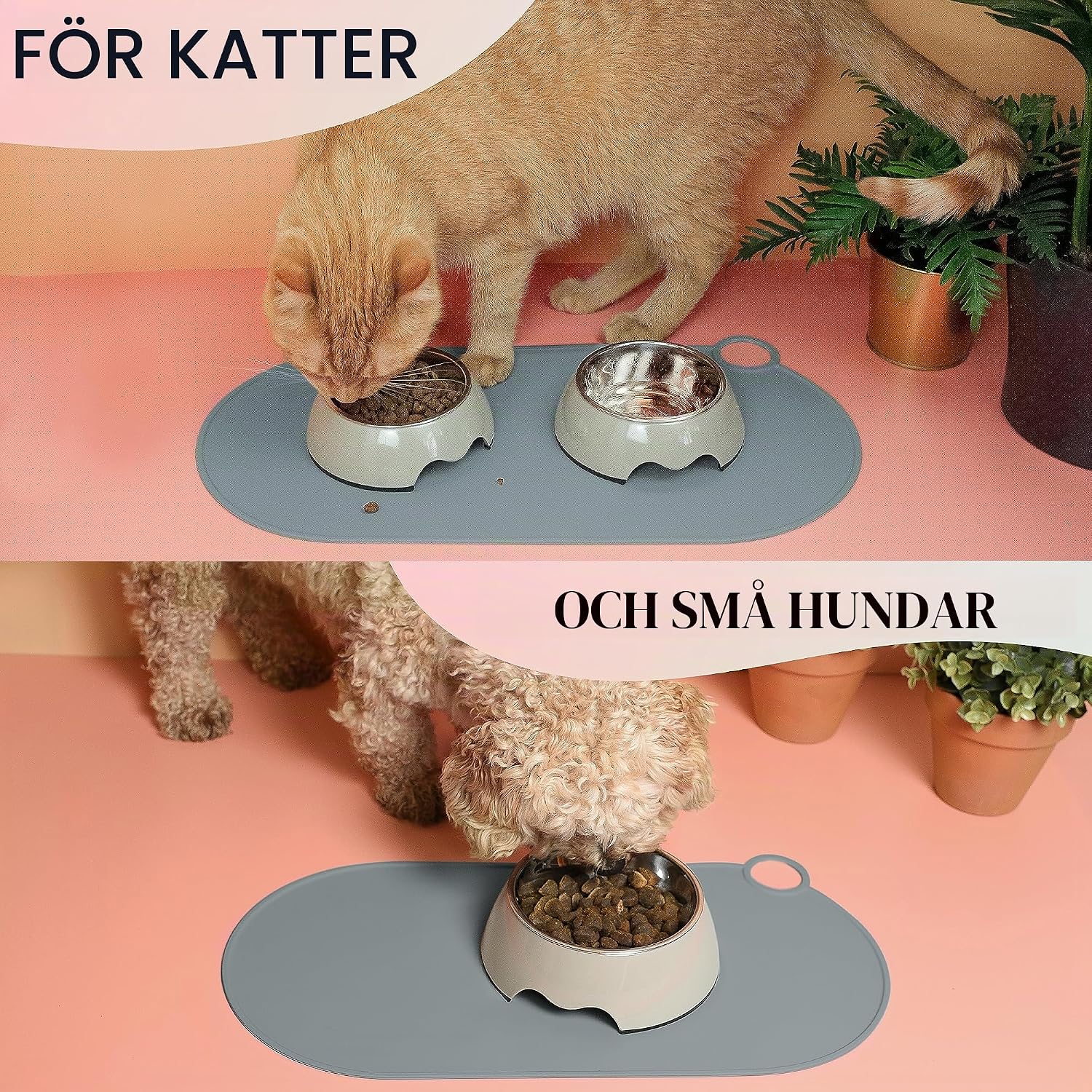 Thumbnail 6 de ne&no silikonmatta för katt- och hundskålar, halkfri, stålblå 49 x 25 cm