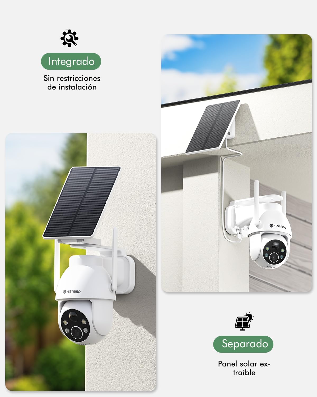 Detalle 2 de YESYAMO 2K Cámara vigilancia solar 3MP
