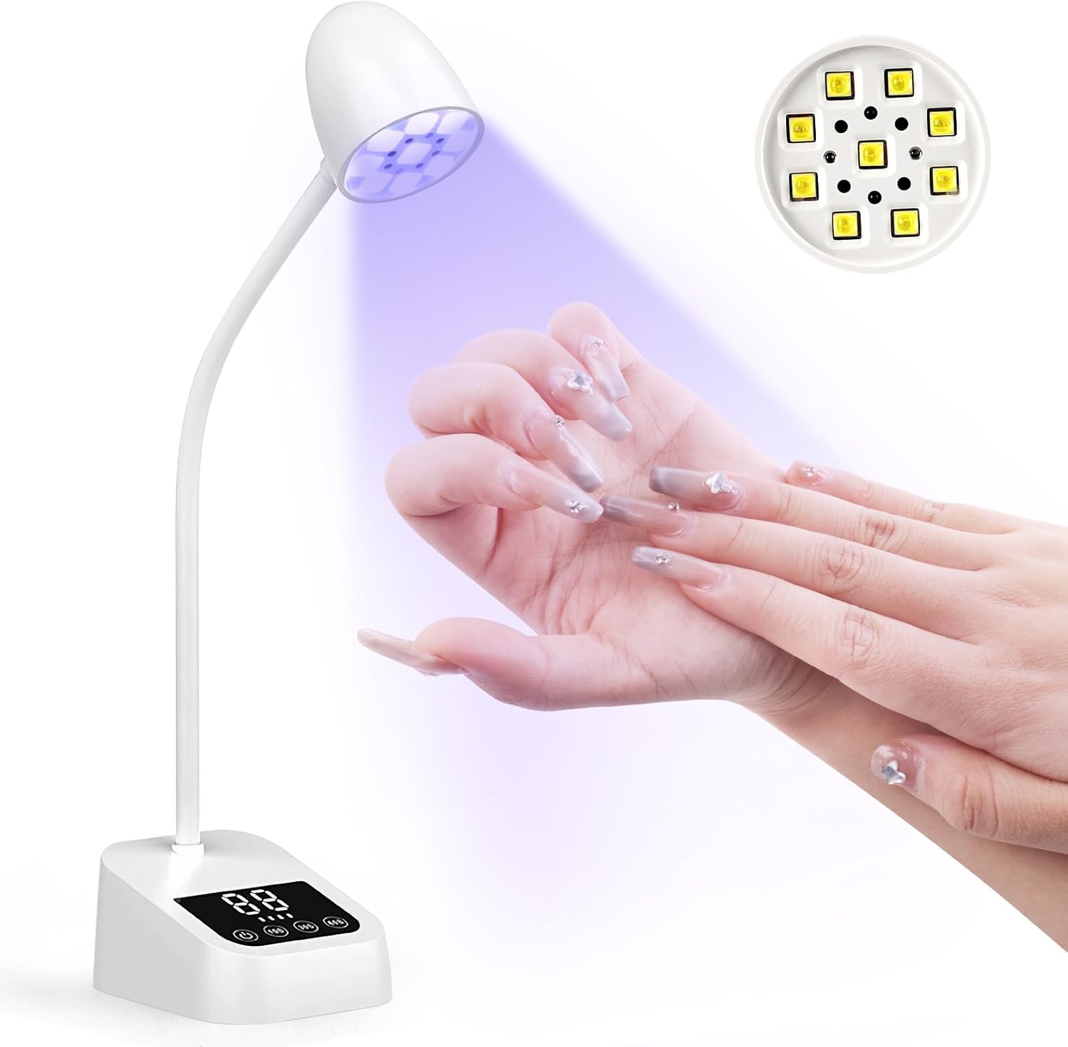 Detalle de ANGNAY Portable Nail Lamp with Smart Auto Sensor & Display – 27W