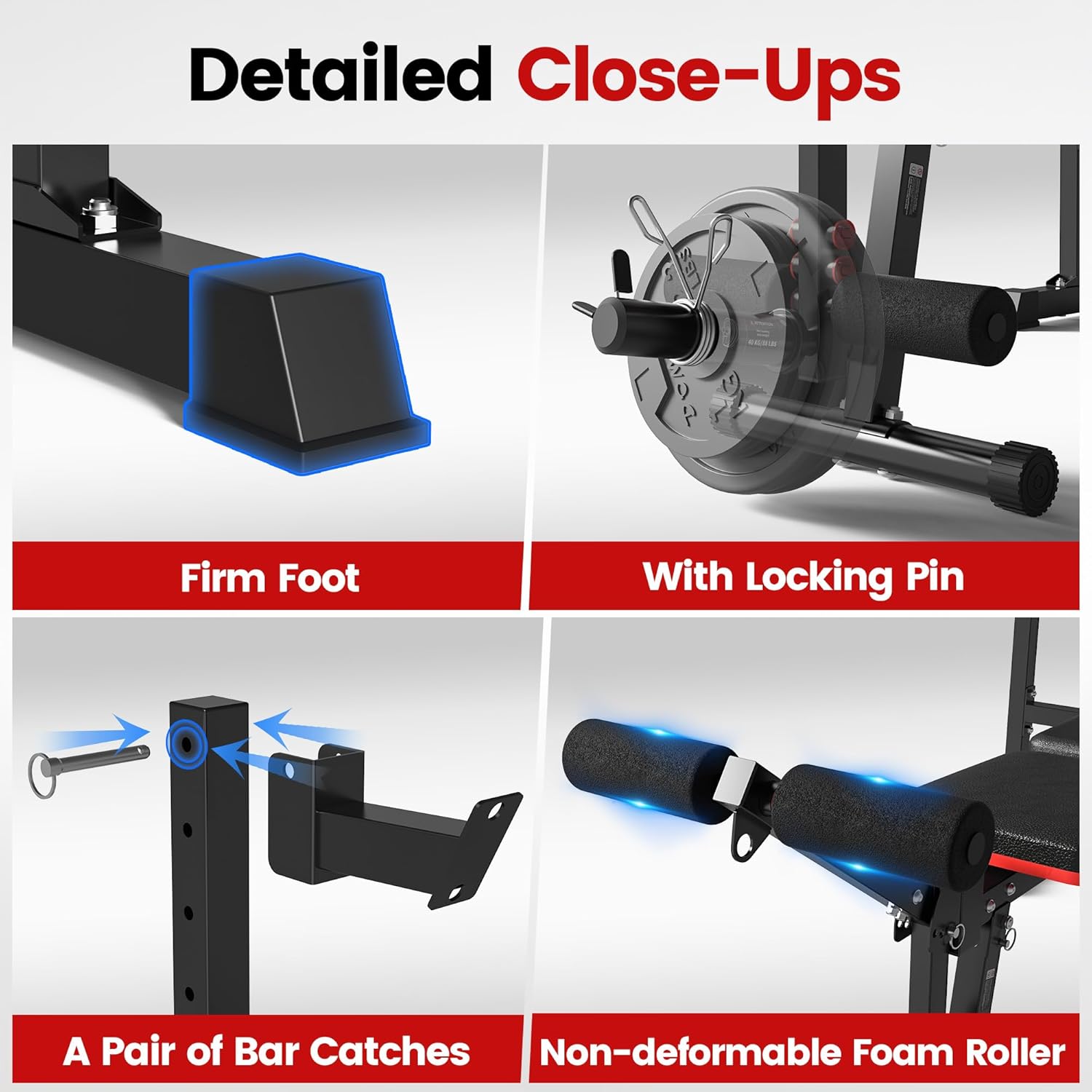Thumbnail 6 de Yagud 1 Adjustable Weight Bench Set with Leg Developer and Barbell Rack