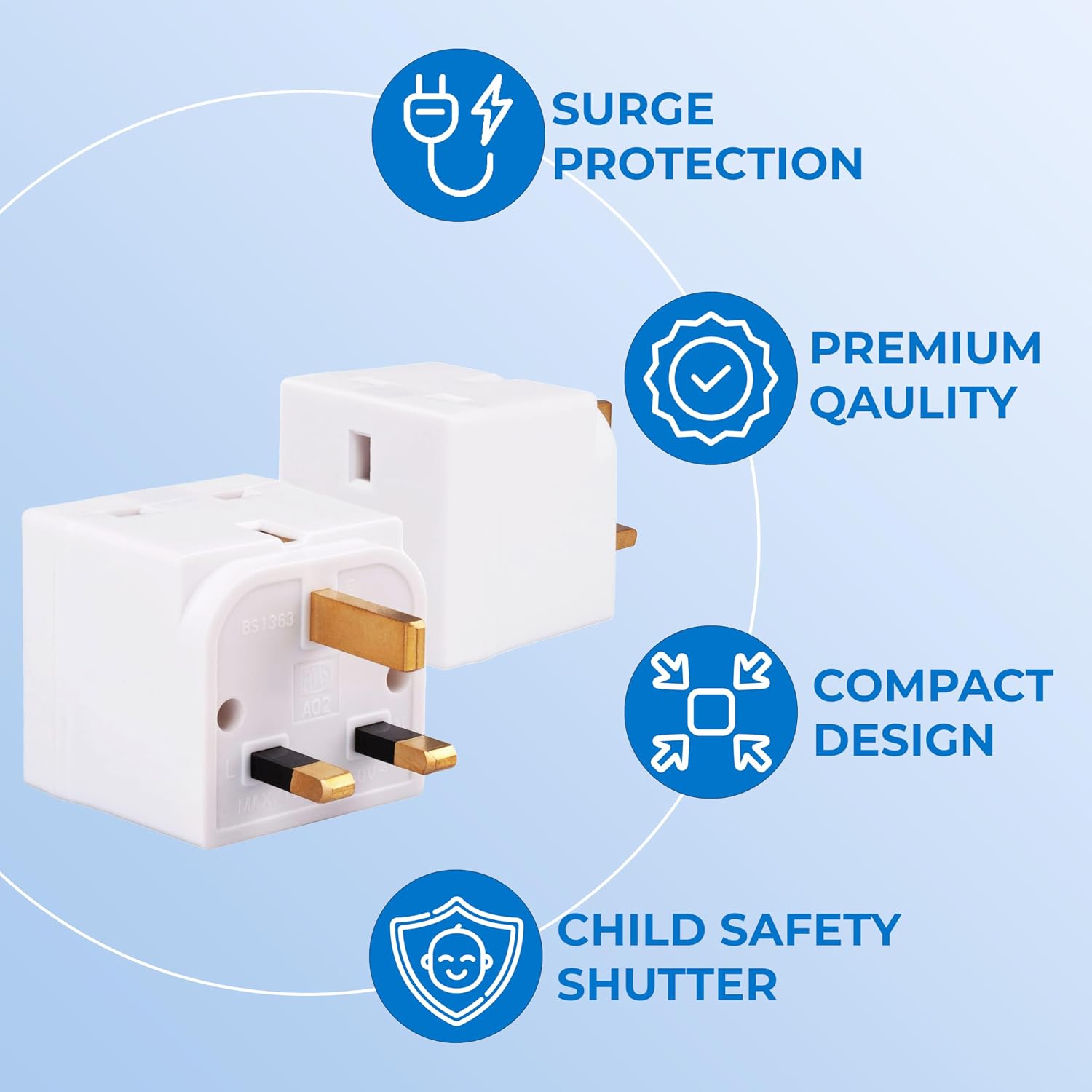 Detalle de Double Dragon 13A 2-Way 3-Pin Multi Plug Adapter