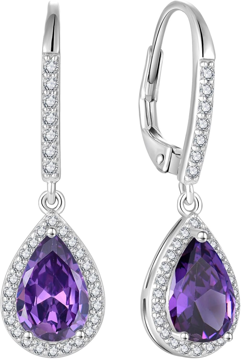 Thumbnail 6 de FJ Tropfen Hängend Ohrringe für Damen aus 925 Sterling Silber mit Geburtsstein