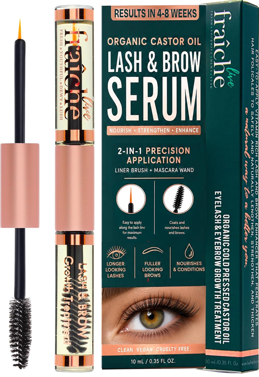 Detalle de USDA Organic Castor Oil Lash Serum with Mascara Tube
