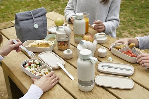 Detalle 2 de Lékué Lunch Box Organic 🍱 Doble para transportar alimentos 1000 ml