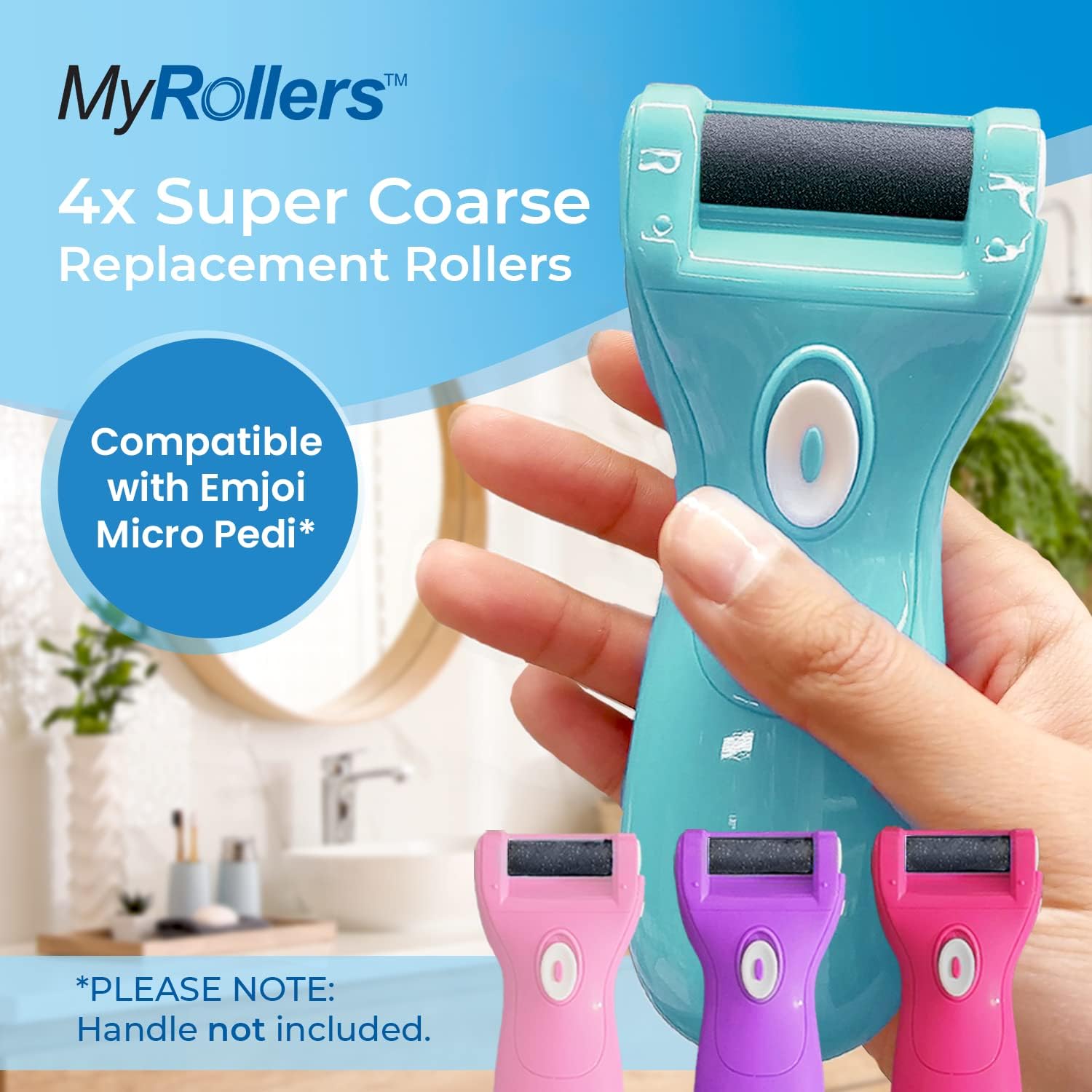Detalle de 4 x Super Coarse Micro Mineral Replacement Rollers for Emjoi Micro-Pedi (Full Set)