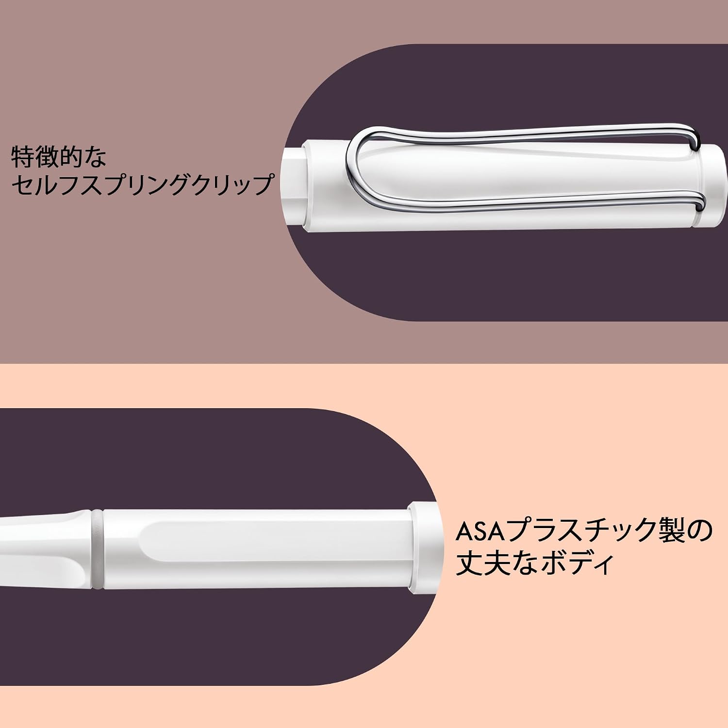 Thumbnail 3 de LAMY safari ホワイト ローラーボールペン 人間工学グリップ・ASA樹脂製、青インクM 63付属