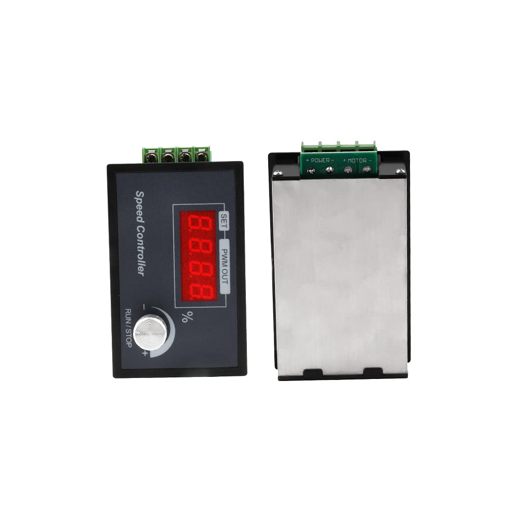 Detalle de Aideepen PWM-motorsnelheidsregelaar 6–60 V, 30 A met draaiknop en display
