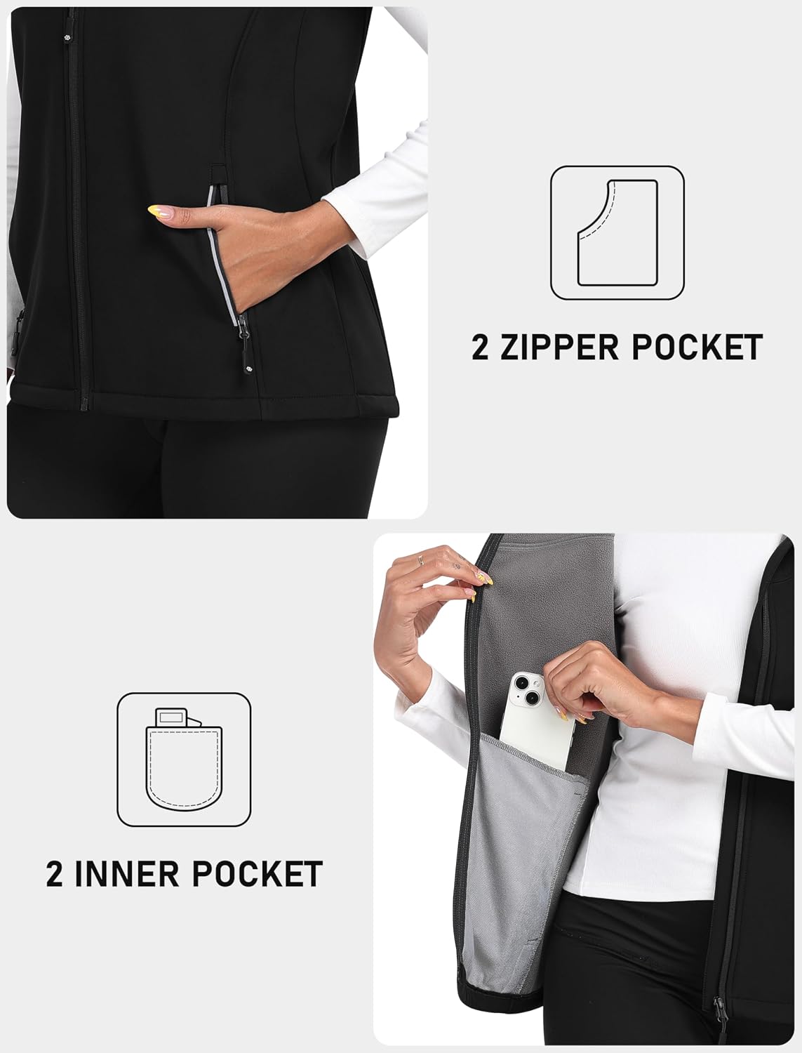 Thumbnail 4 de MoFiz Women's Fleece Lined Softshell Vest — Windproof Jacket