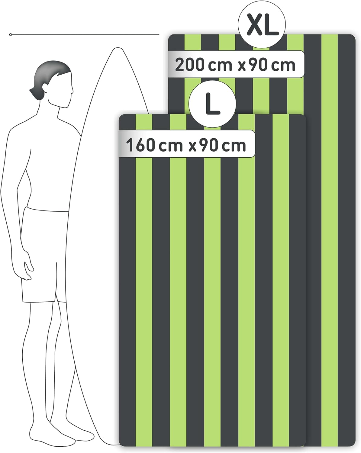 Detalle de Fit-Flip Strandtuch XXL Mikrofaser – leicht, schnelltrocknend und recycelt (160x90 cm)