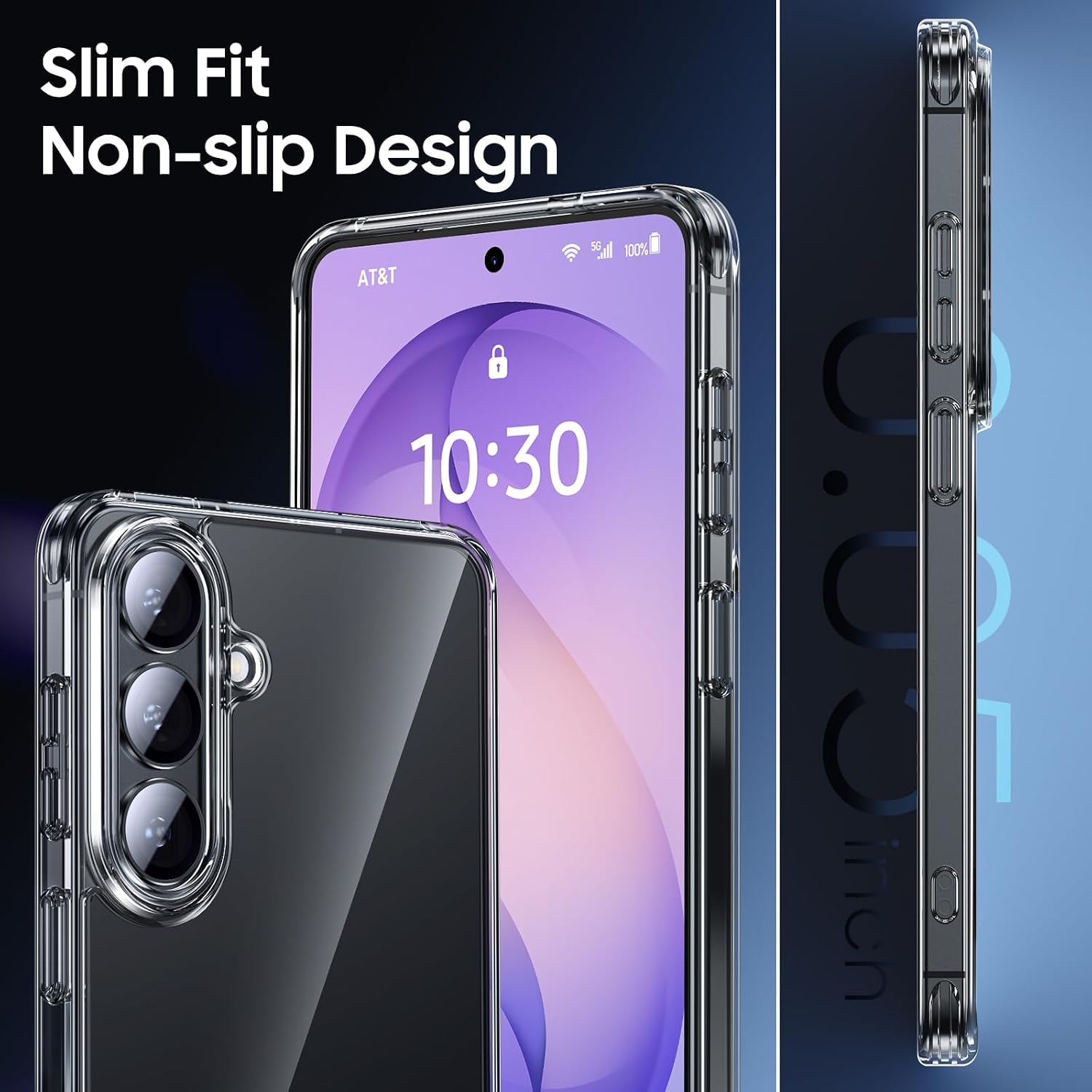 Detalle de UniqueMe 3-in-1 Clear Case with 2x 9H Tempered Glass Screen Protectors for Samsung Galaxy S26 5G