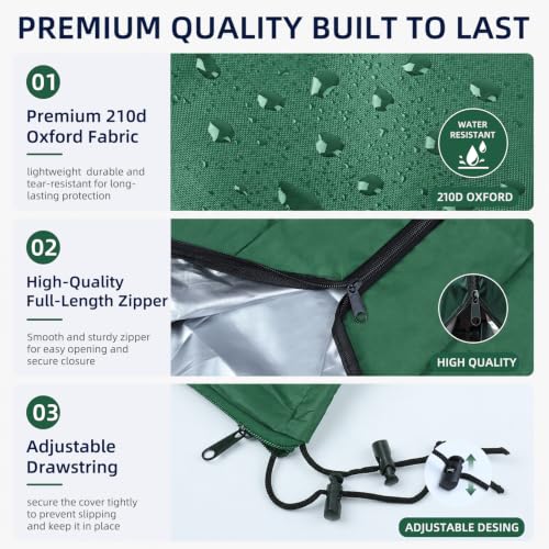 Detalle de Lumora Rotary Washing Line Cover 420D Heavy Duty Waterproof (168x16x16cm) in Green