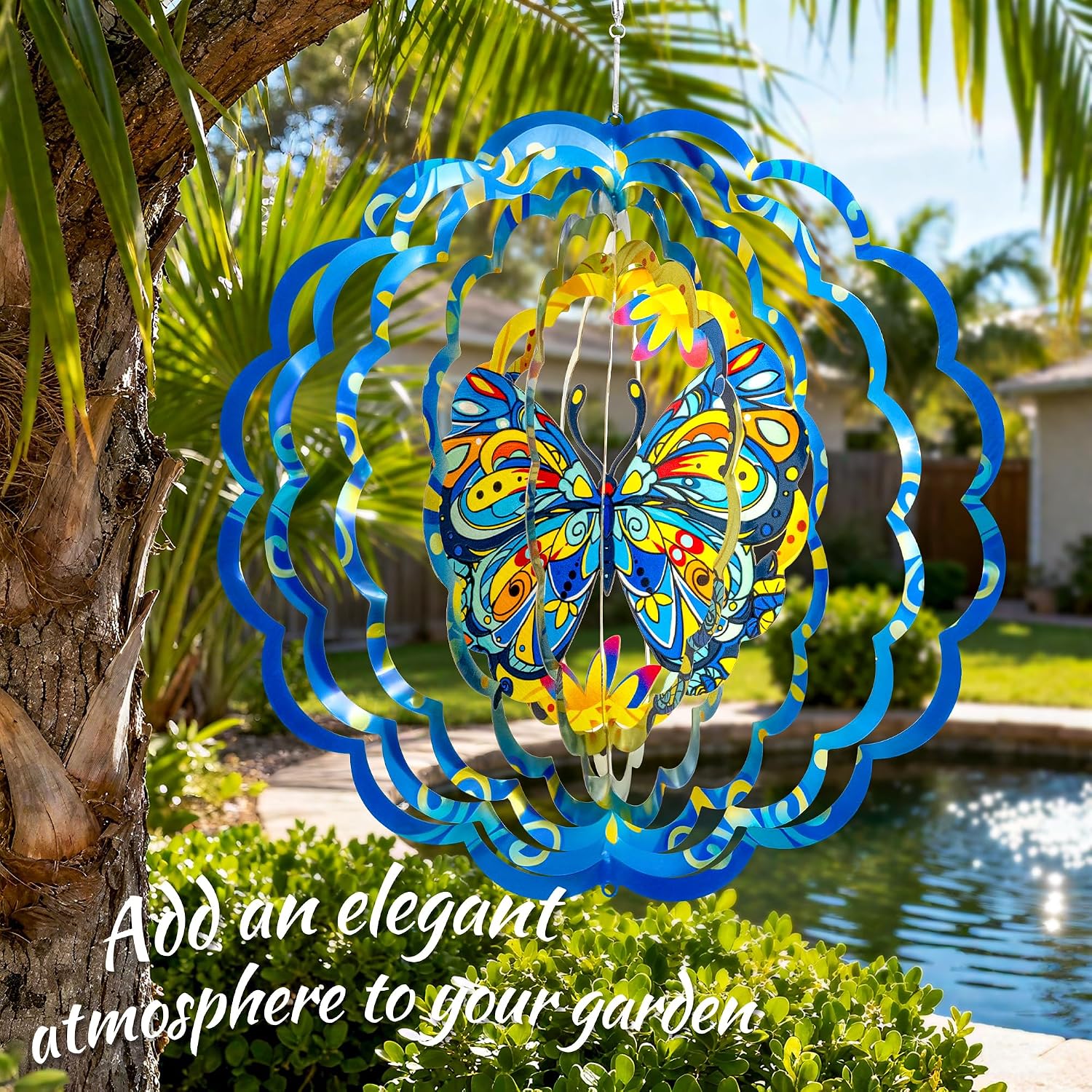 Detalle de GIGALUMI 3D Butterfly Wind Spinner for Garden, Outdoor Patio & Yard Decorations