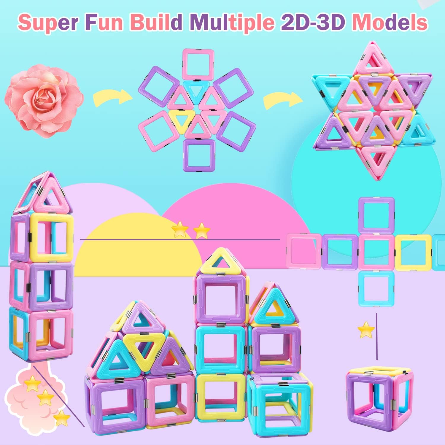 Thumbnail 3 de MOOKCUY magnetic building blocks 38 pcs