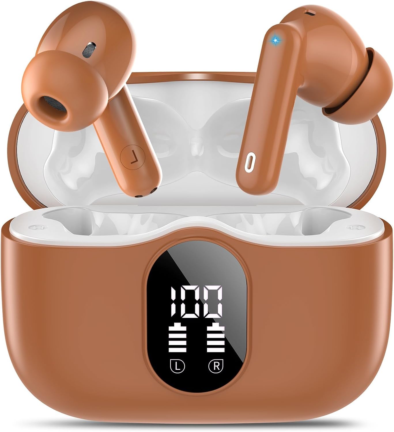 Detalle de Btootos Wireless Earbuds with Bluetooth 5.4, IP7 Waterproof, 36H Playtime, ENC Noise Cancelling Mic