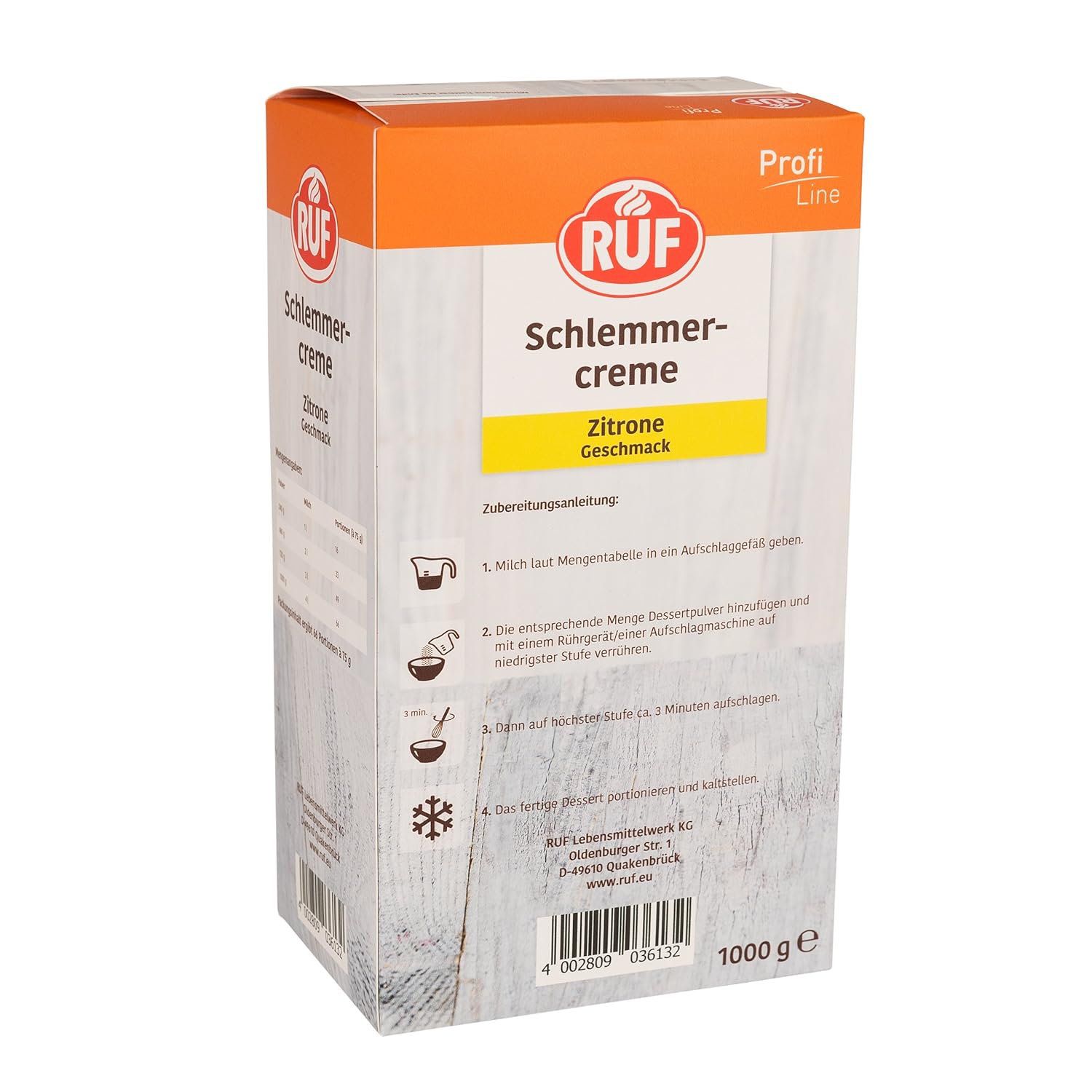 Thumbnail 1 de RUF Schlemmercreme Zitrone (ohne Kochen) Großpackung Dessertpulver – cremiges Zitronen-Cremedessert, glutenfrei, 1.000 g