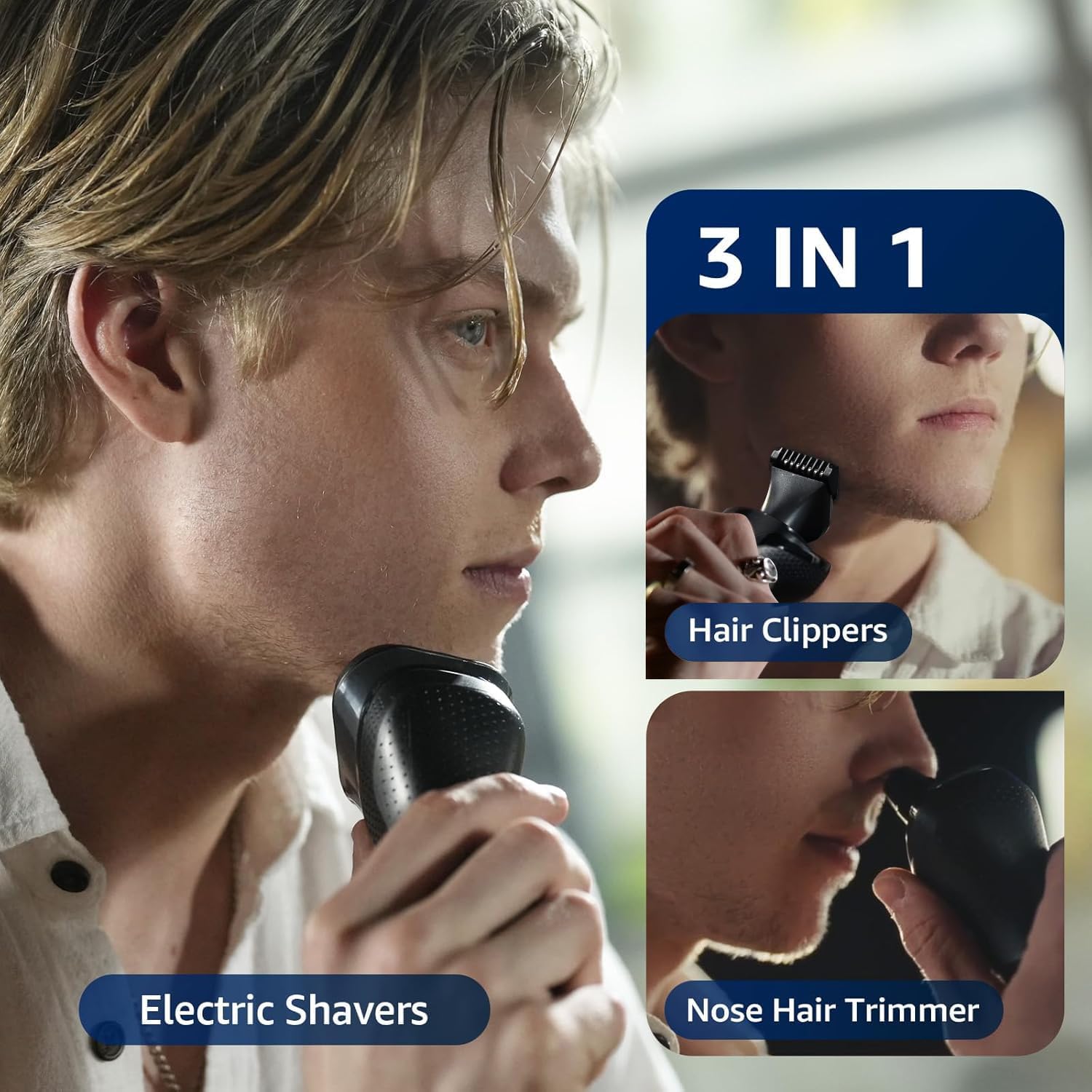Thumbnail 6 de Rategist 3-in-1 Electric Razor for Men: 4D Floating Blades, IPX7 Waterproof, USB-C Travel Kit