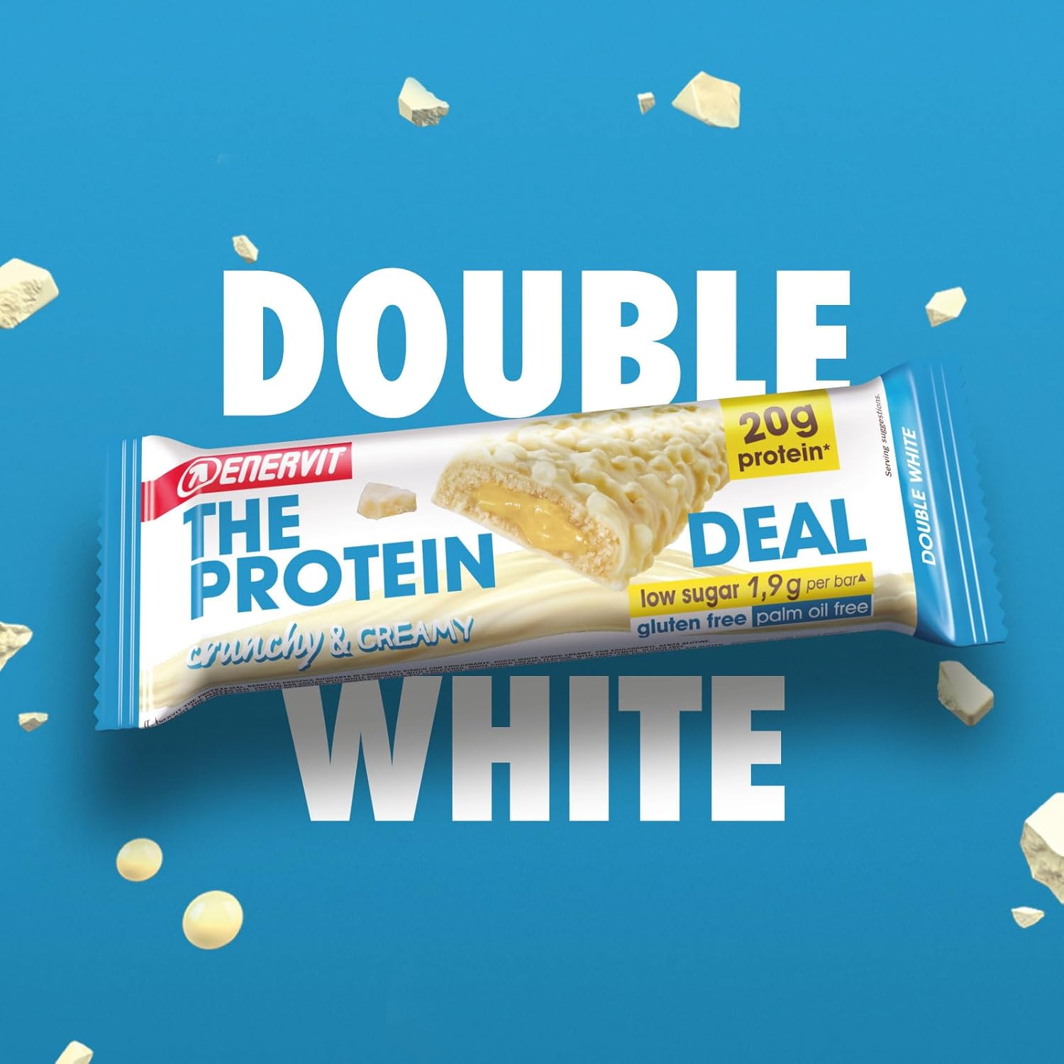 Thumbnail 1 de Enervit The Protein Deal Double White – Proteinriegel, weißer Schokoladengeschmack, 20 g Protein, 12 × 55 g