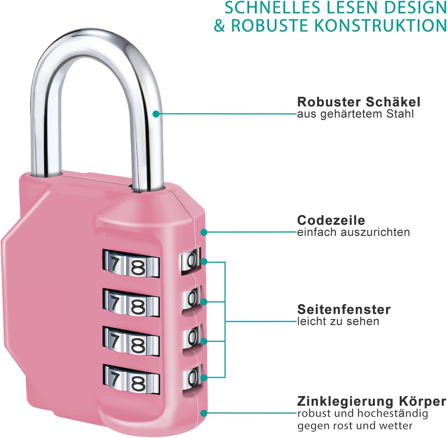 Thumbnail 2 de ZHEGE Zahlenschloss 4-stellig, wetterfest