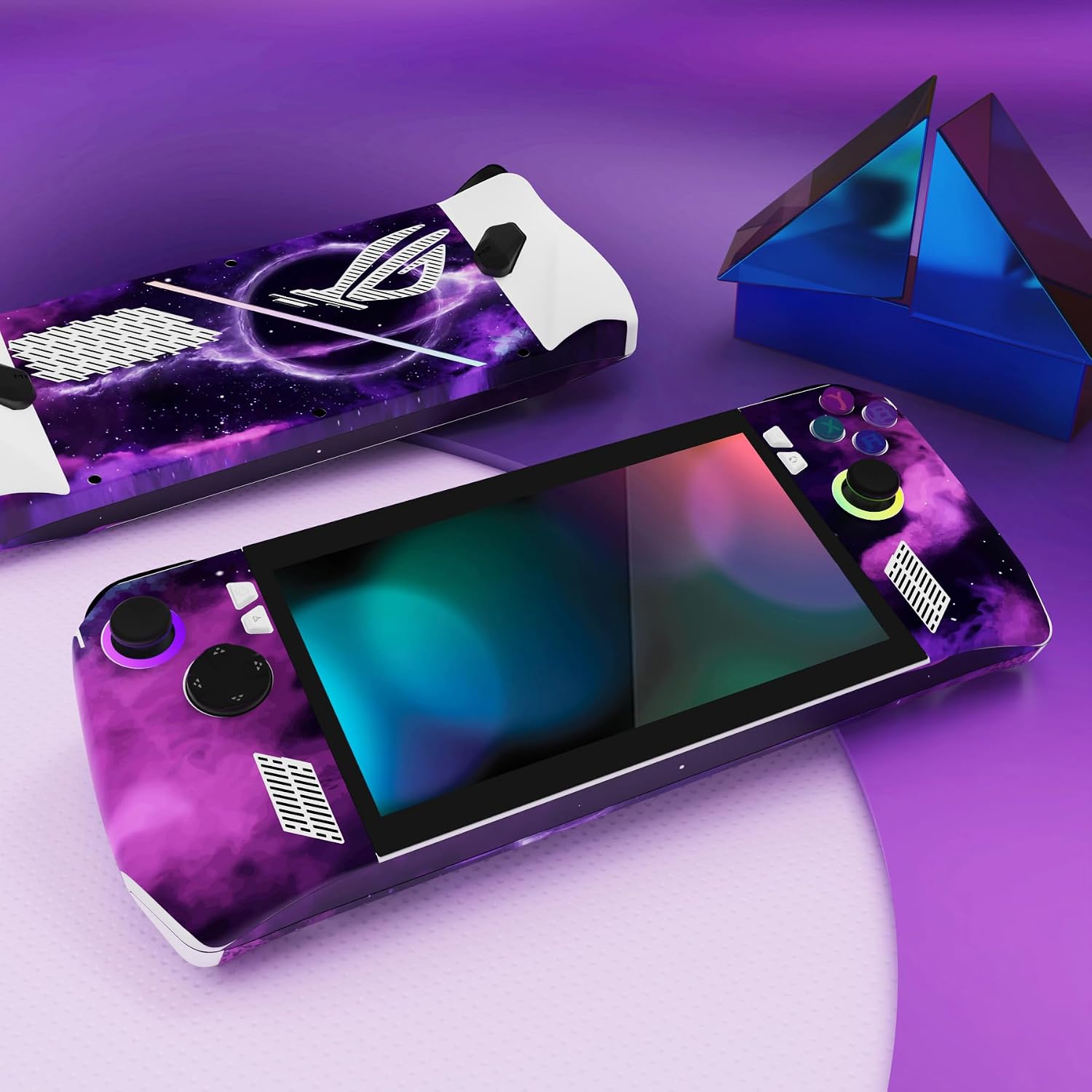 Detalle de PlayVital 2 Set Protective Skin Decal for ROG Ally — Purple Deep Space