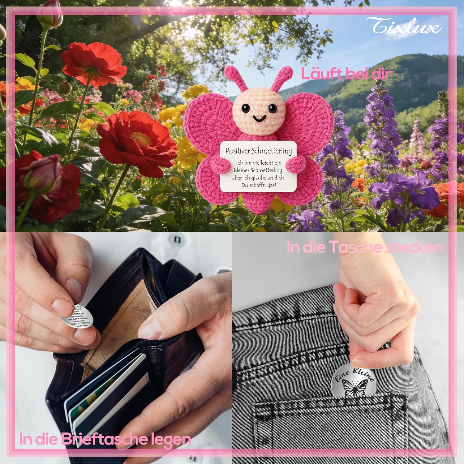 Thumbnail 3 de Tixlux Pocket Hug Schmetterling 5 x 7 cm