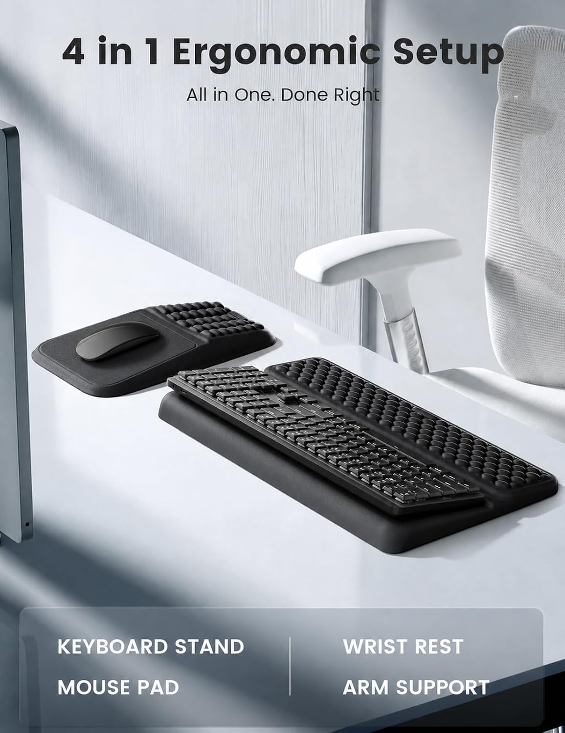 Detalle 2 de Vaydeer STK#011 Keyboard Stand and Mouse Pad Set with Memory Foam