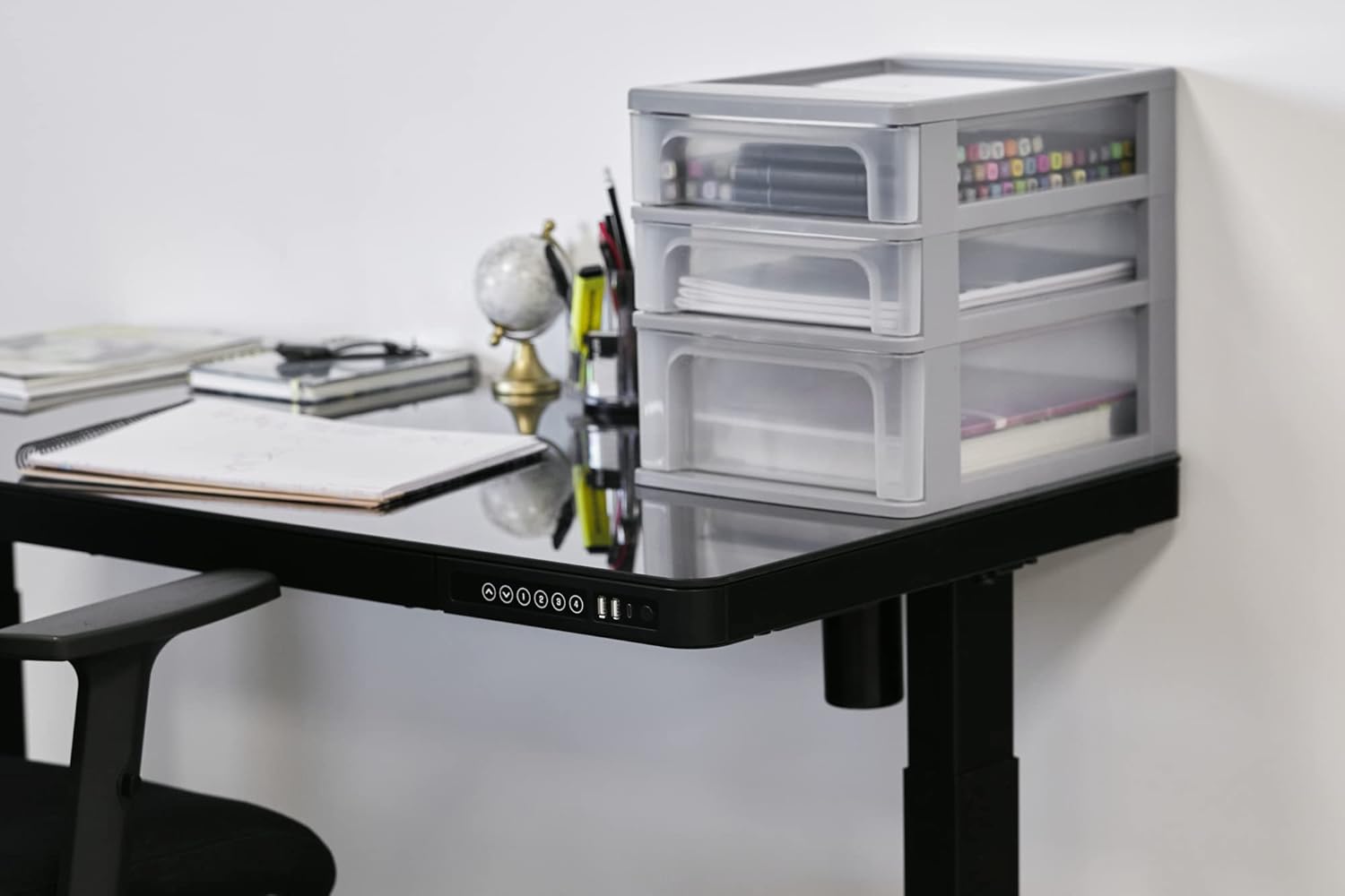 Thumbnail 3 de Iris Ohyama OCH-2021 cassettiera in plastica per documenti A4, grigia, con 2 cassetti piccoli e 1 medio