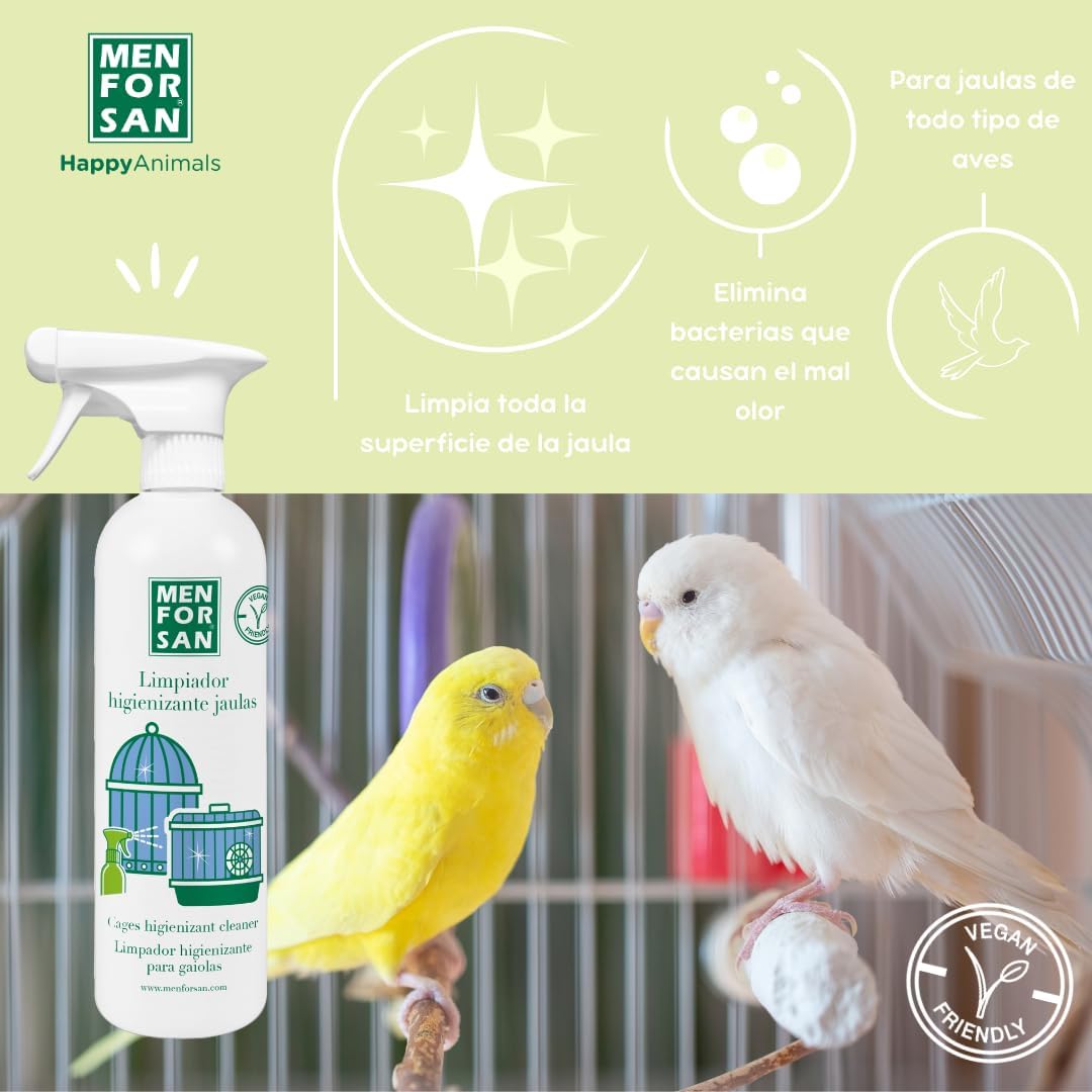 Detalle de MENFORSAN Detergente per Gabbie di Uccelli 750ml: pulizia efficace e sicura per la salute degli uccelli