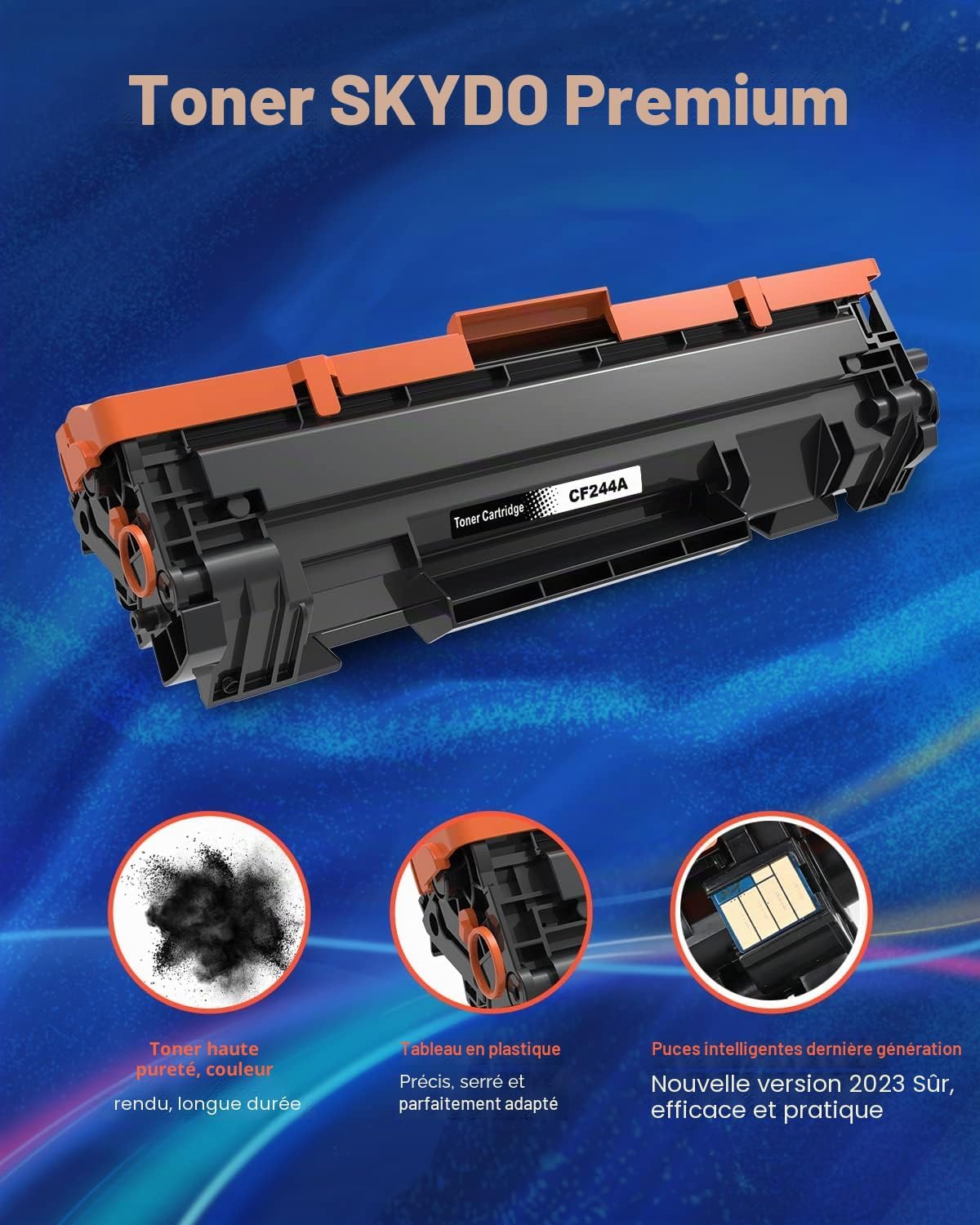 Detalle de Cartouche de toner 44A CF244A Compatible pour HP LaserJet Pro M15/M28 – Noir