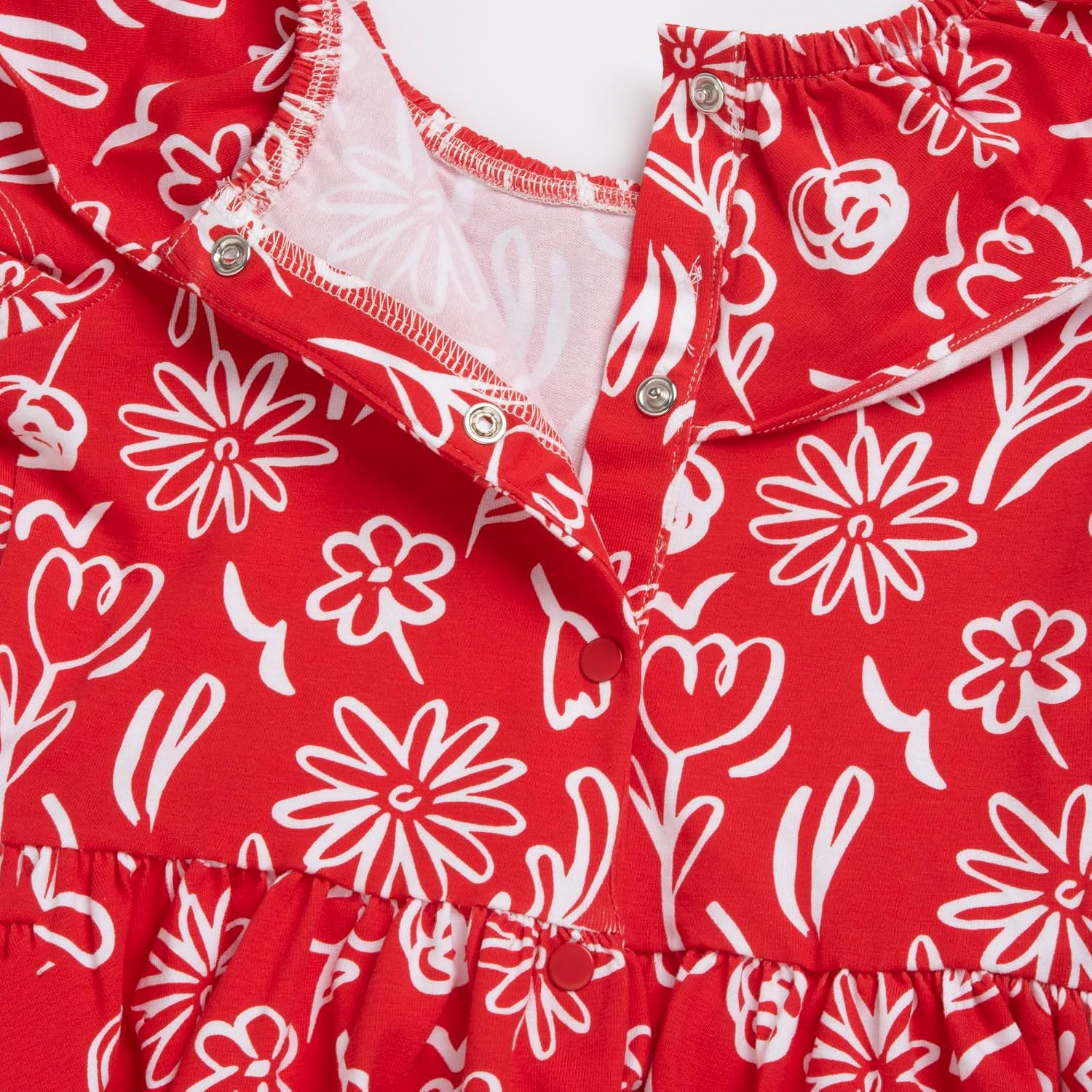 Detalle de Vestito Bambina Chicco a Maniche Corte in Cotone Leggero – Designed in Italy