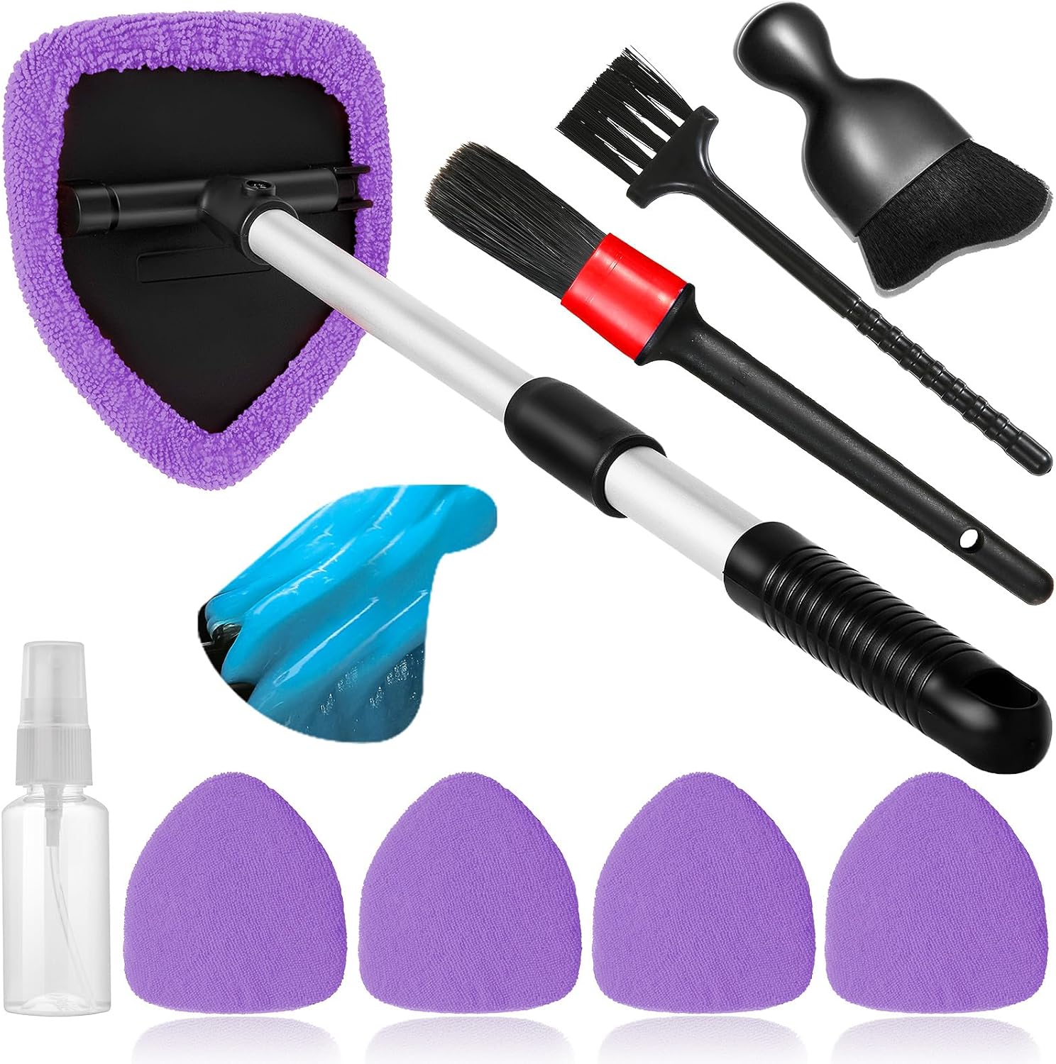 Detalle de Qydipclin Windshield Cleaner Tool Kit with 4 Microfiber Pads