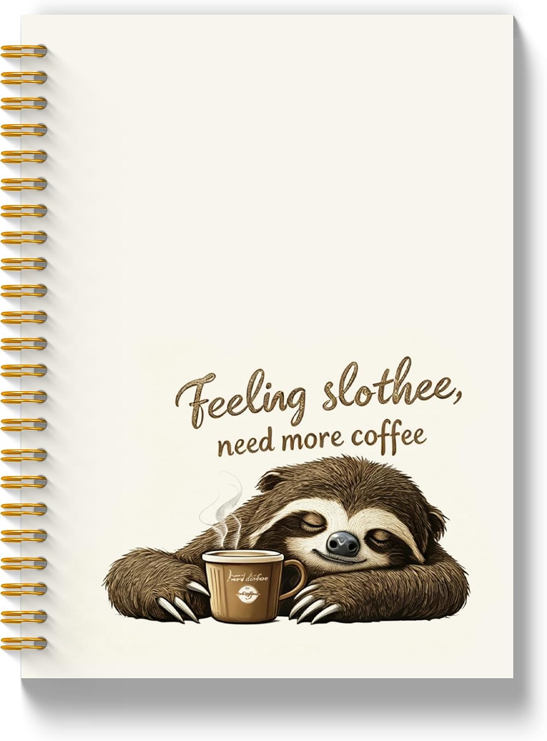 Detalle de ARESGSDGV Sloth Notebook, 160 Pages, Hardcover, 5.5 x 8.3 in