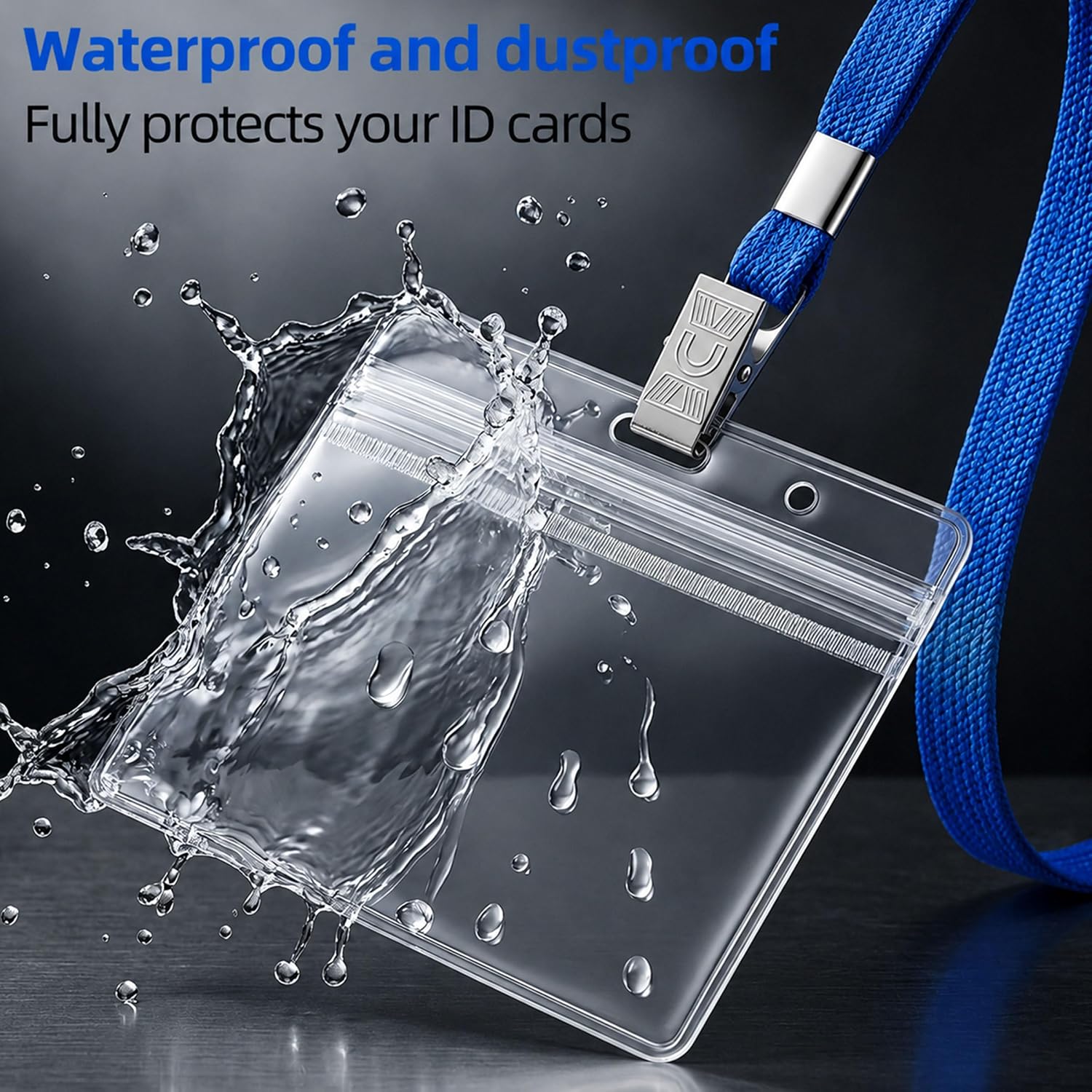 Thumbnail 2 de LOCONHA 12341 ID Badge Lanyard Set with Clear Holders and Zipper Closures