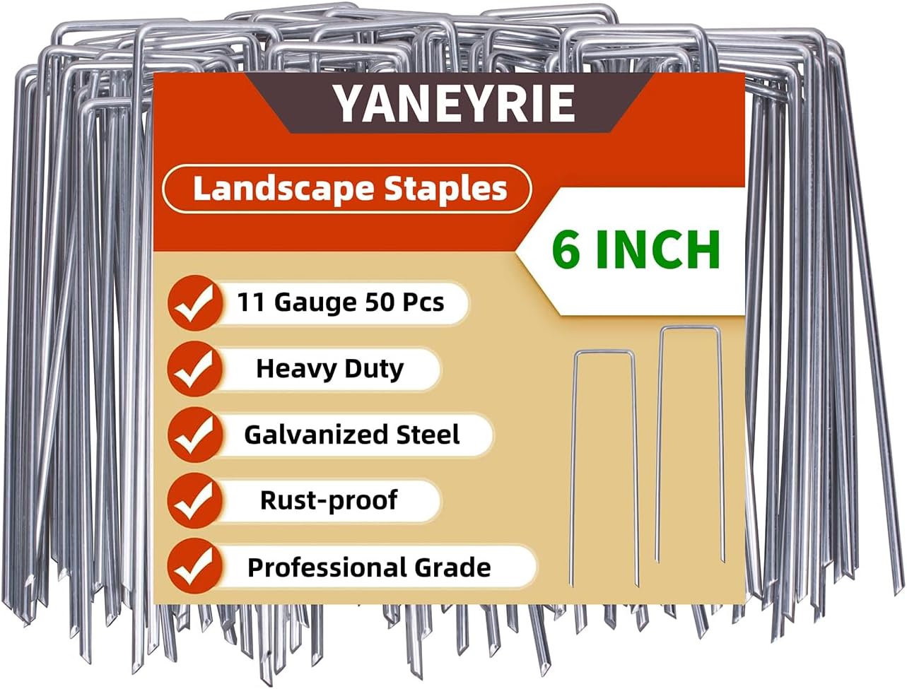 YANEYRIE 6 in Landscape Staples 50-Pack