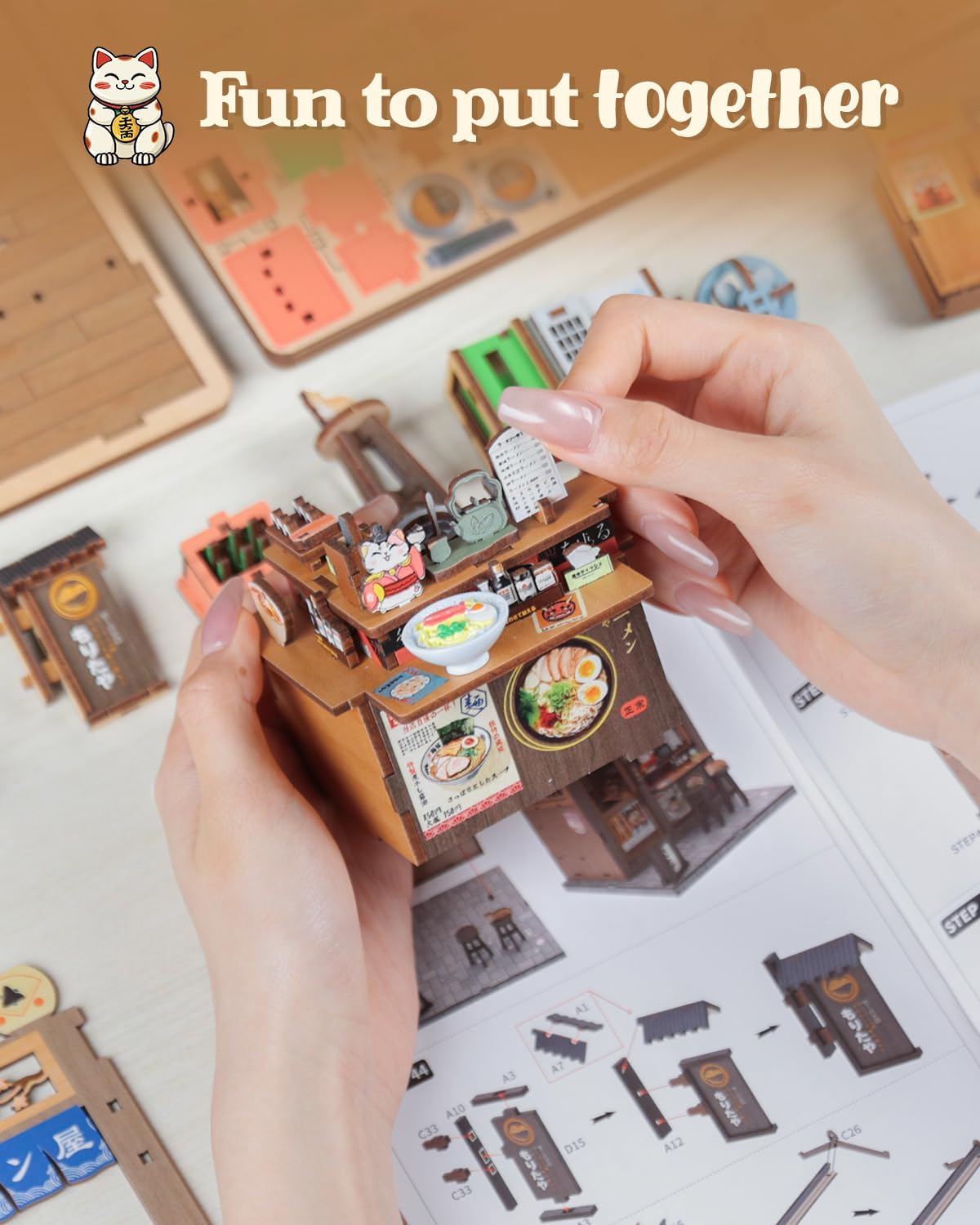 Thumbnail 6 de CUTEBEE Book Nook Kit – DIY Japanese miniature dollhouse with LED bookshelf decor (Morita-Ya)