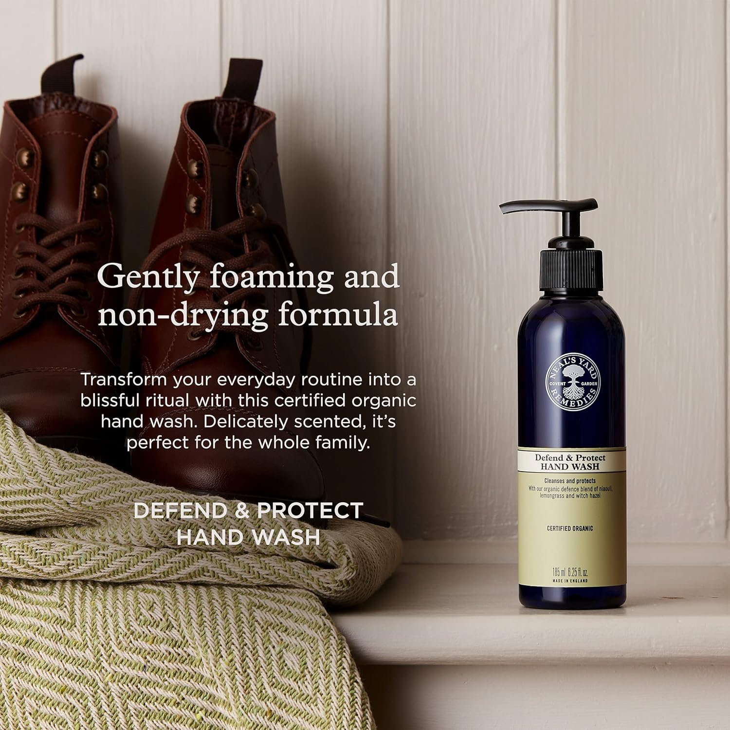 Detalle de Neal's Yard Remedies Defend And Protect Hand Wash – Organic Defence Blend, Vegan, 185ml