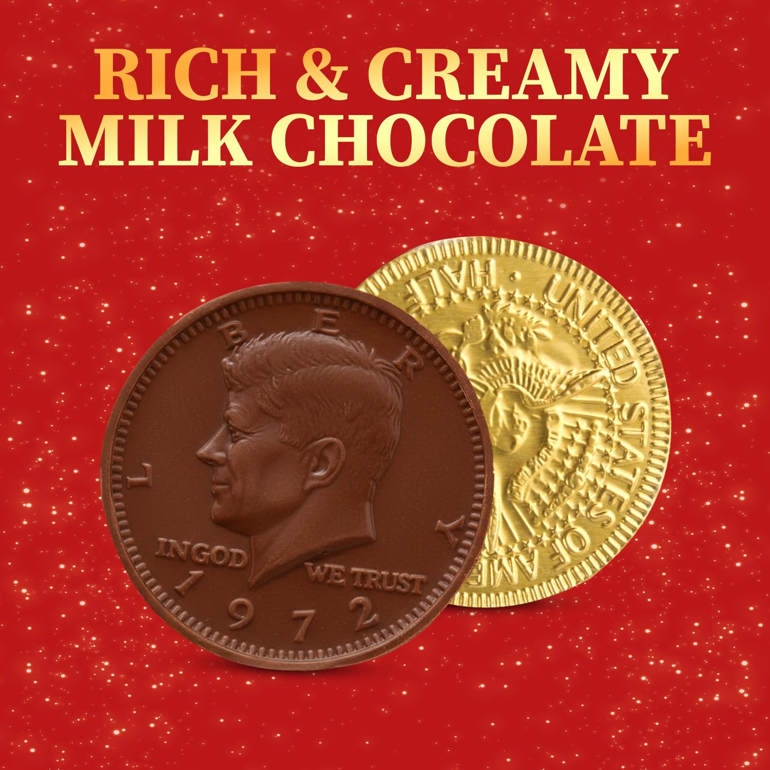 Detalle 2 de Yumzo Gold Chocolate Coins, 200-Count Bulk Candy in Gold Foil