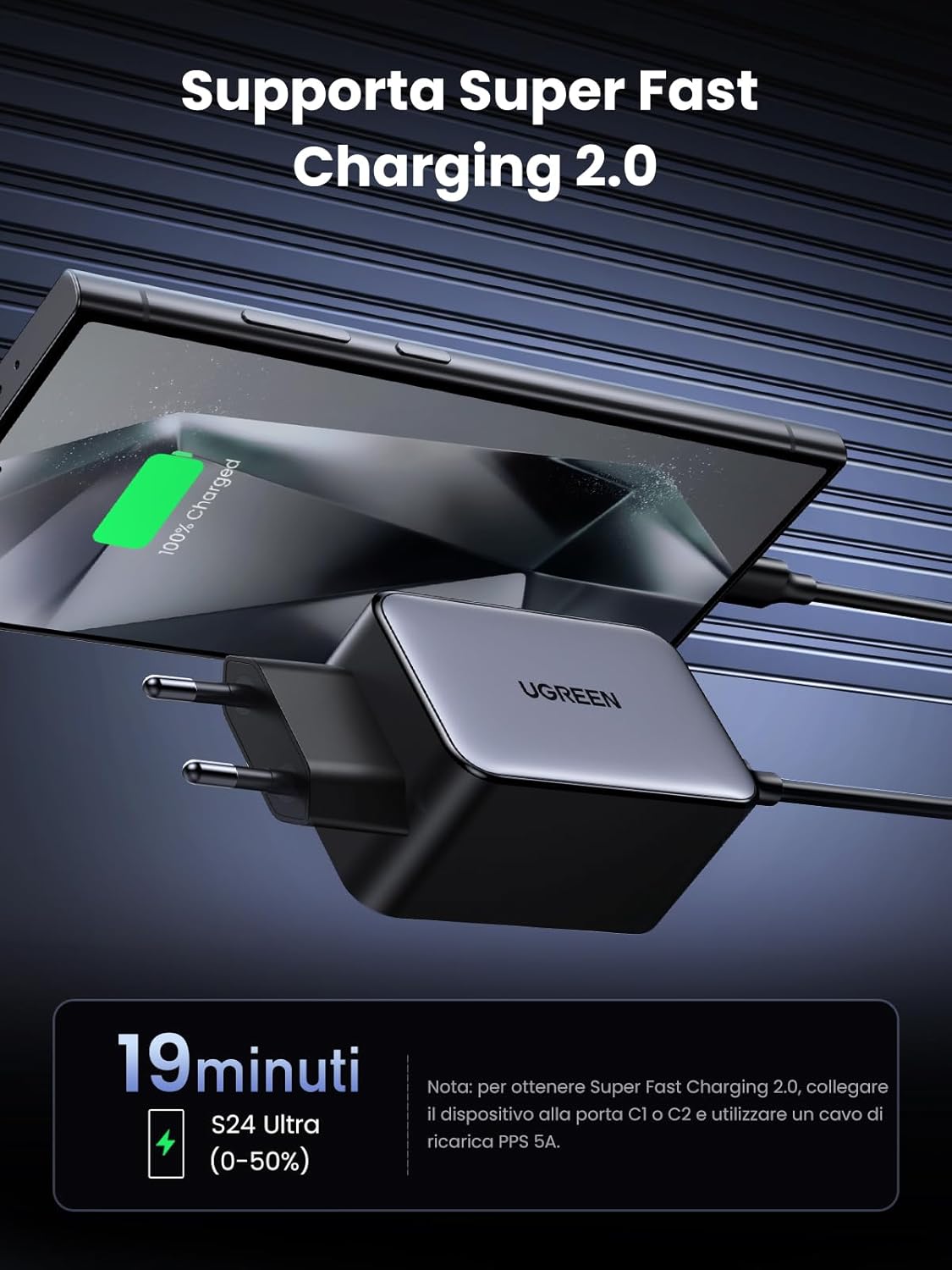Thumbnail 3 de UGREEN Nexode 65W Caricatore GaN 3 USB-C + 1 USB-A: potenza compatta per laptop, tablet e phone