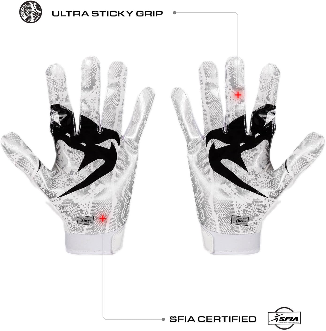 Thumbnail 1 de Venum Elite Football Gloves, Adult Small, Breathable Nylon with Snakeskin Grip
