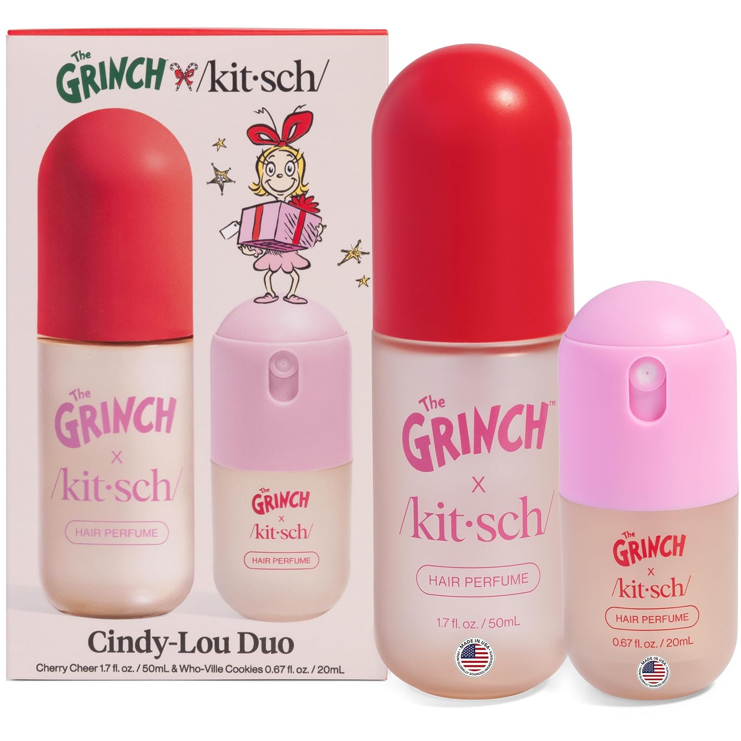 Detalle de Kitsch The Grinch x Cindy-Lou Hair Perfume Duo, 50 mL & 20 mL, Two Scents