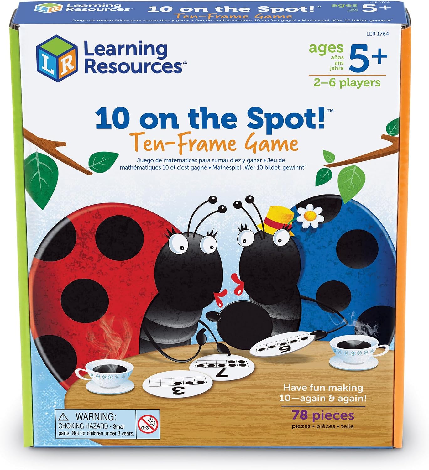 Thumbnail 3 de Learning Resources 10 on the spot telspel met dubbelzijdige kaarten en 72 stippen