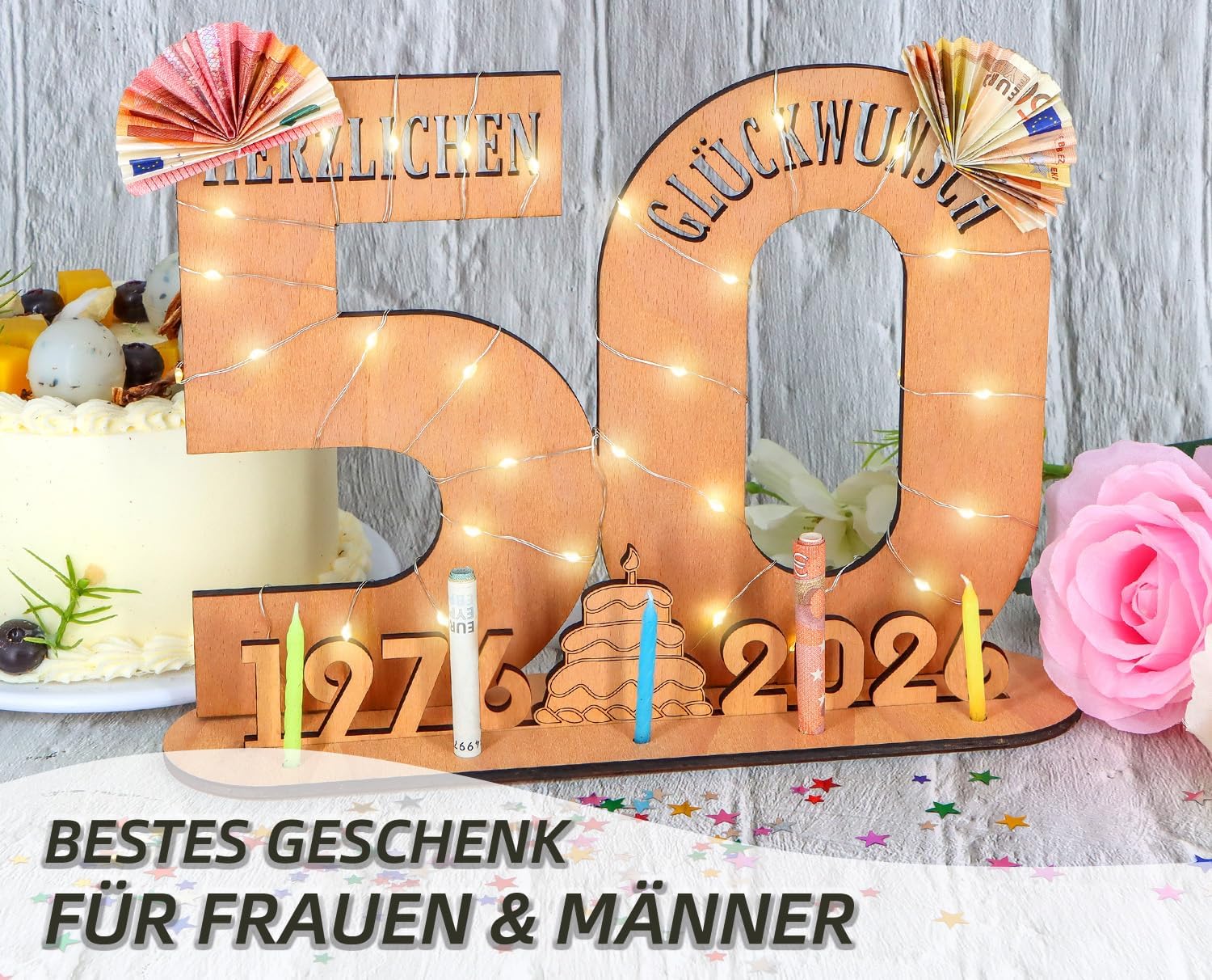 Detalle 2 de Giftota 2026 Holz-Schild 29x21 cm Geburtstagsdeko