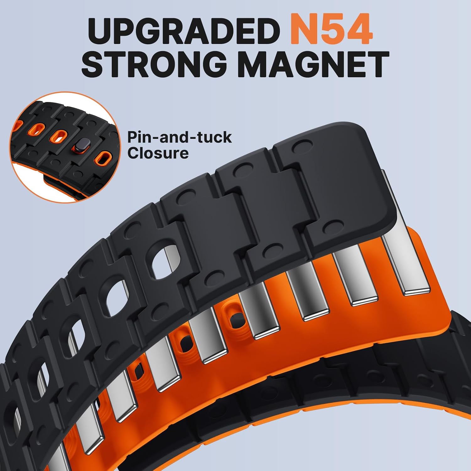 Detalle de Bandletic 22mm Magnetic Silicone Watch Strap for Garmin, Samsung, Amazfit and More