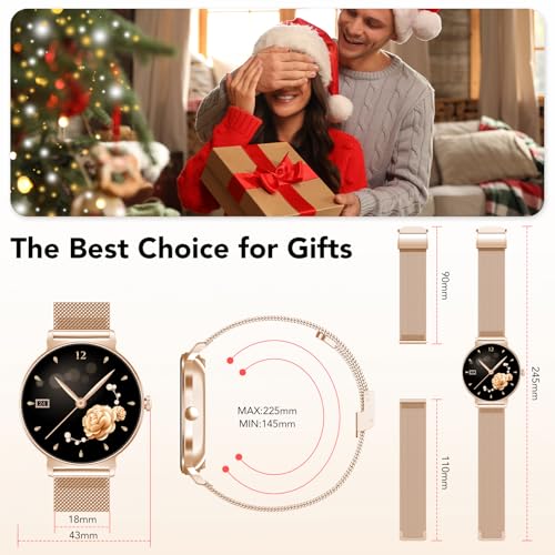 Thumbnail 6 de taopodo Orologio Smartwatch Donna - Schermo AMOLED 1,27'', 120+ Modalità Sportive, Chiamate Bluetooth e IP68 (Oro Rosa)