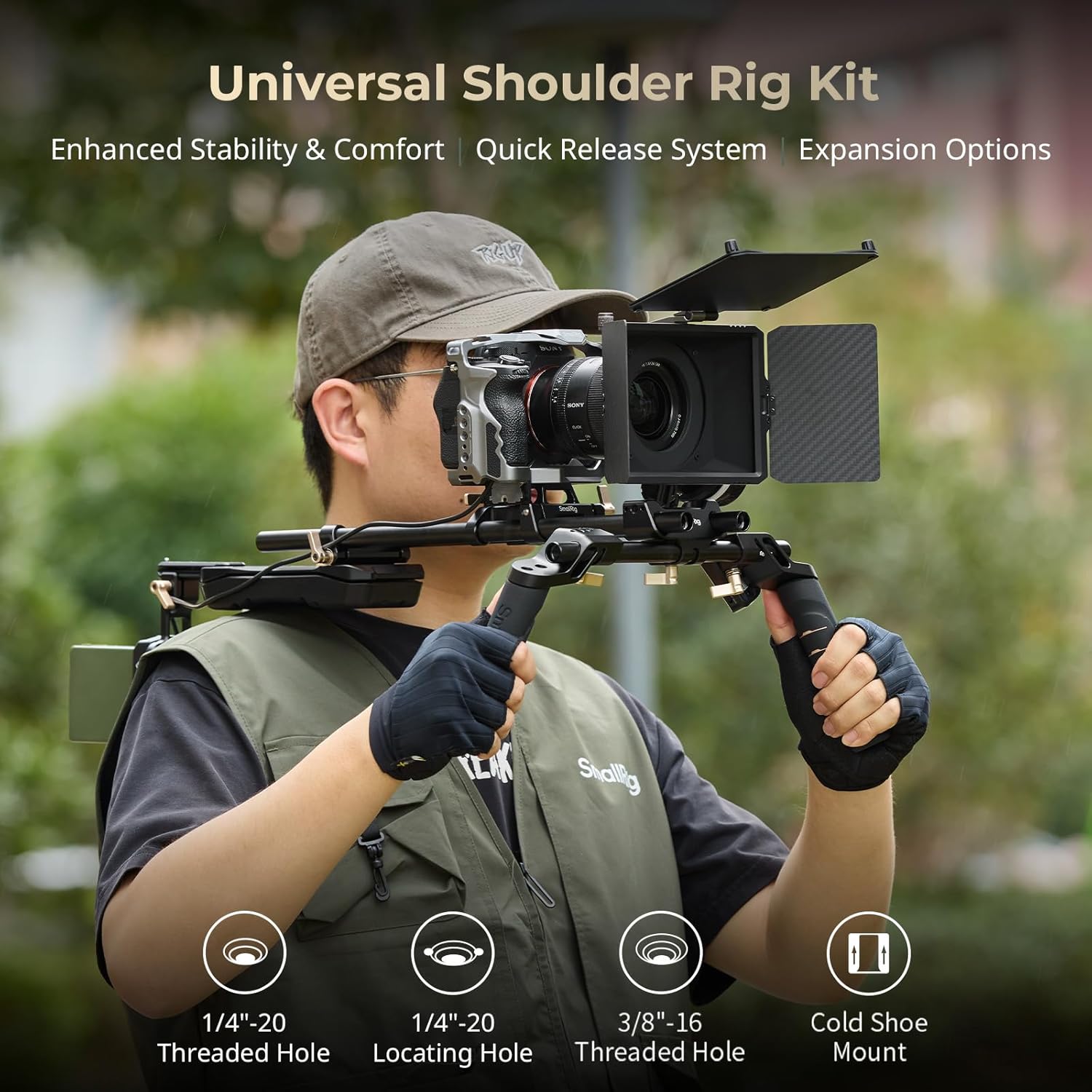 Detalle 2 de SMALLRIG 4480 Shoulder Rig Kit with dual handles 🎥