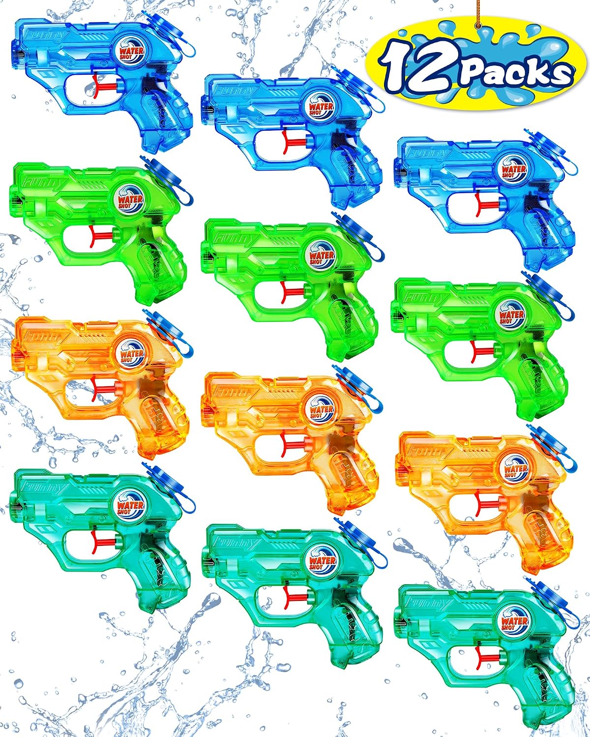 Thumbnail 6 de Quanquer 6 Pack Water Guns for Kids – 150ml Mini Water Pistols with 7–8m Range