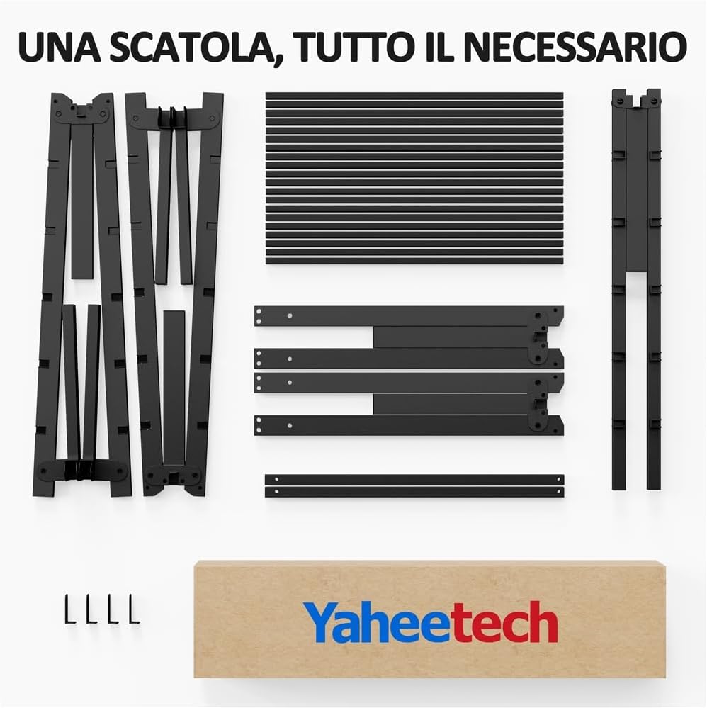 Thumbnail 2 de Yaheetech rete letto singolo in metallo 90×200 cm con 12 doghe e 6 gambe, senza testiera