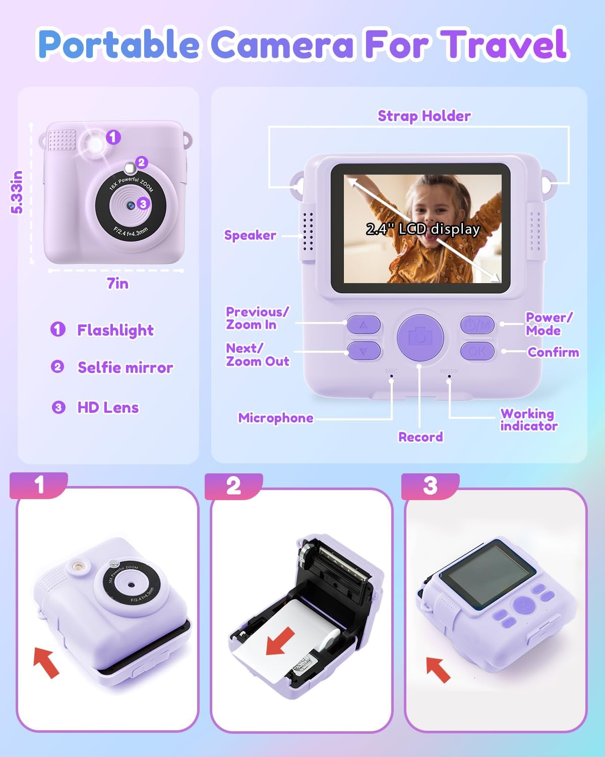 Thumbnail 5 de YORKOO Kids Camera 1080P with 32GB