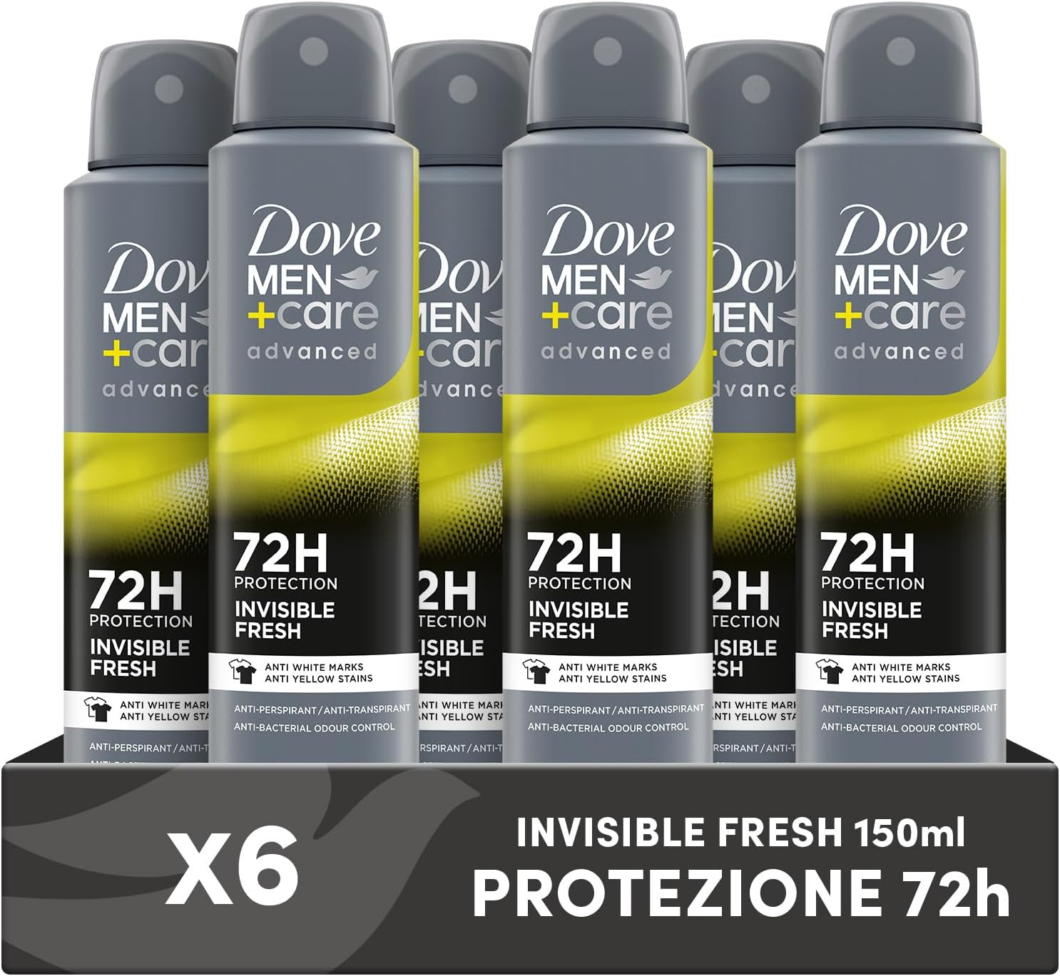 Thumbnail 6 de Dove Men + Care Advanced Clean Comfort Spray - Deodorante Uomo 6x200 ml