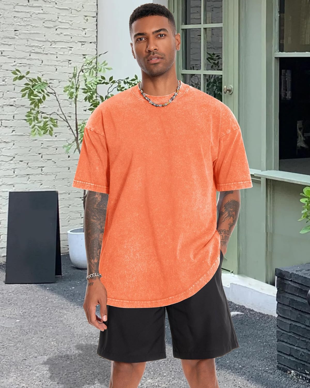 Thumbnail 1 de Oversized Tshirts for Men Short Sleeve Vintage Washed Basic Loose Tees 2026