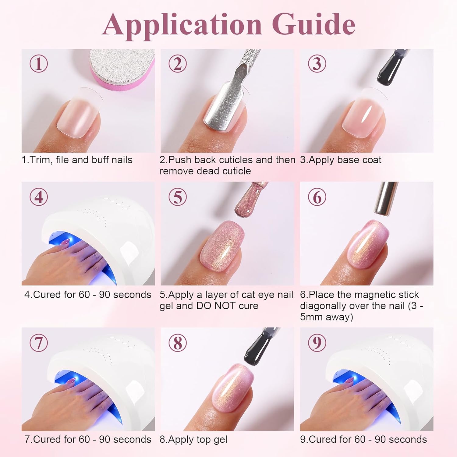 Thumbnail 5 de Firedeep 10 ml HEMA-freier blauer Katzenaugen-Gellack mit Magnet, UV/LED – Marineblau mit Glitzer